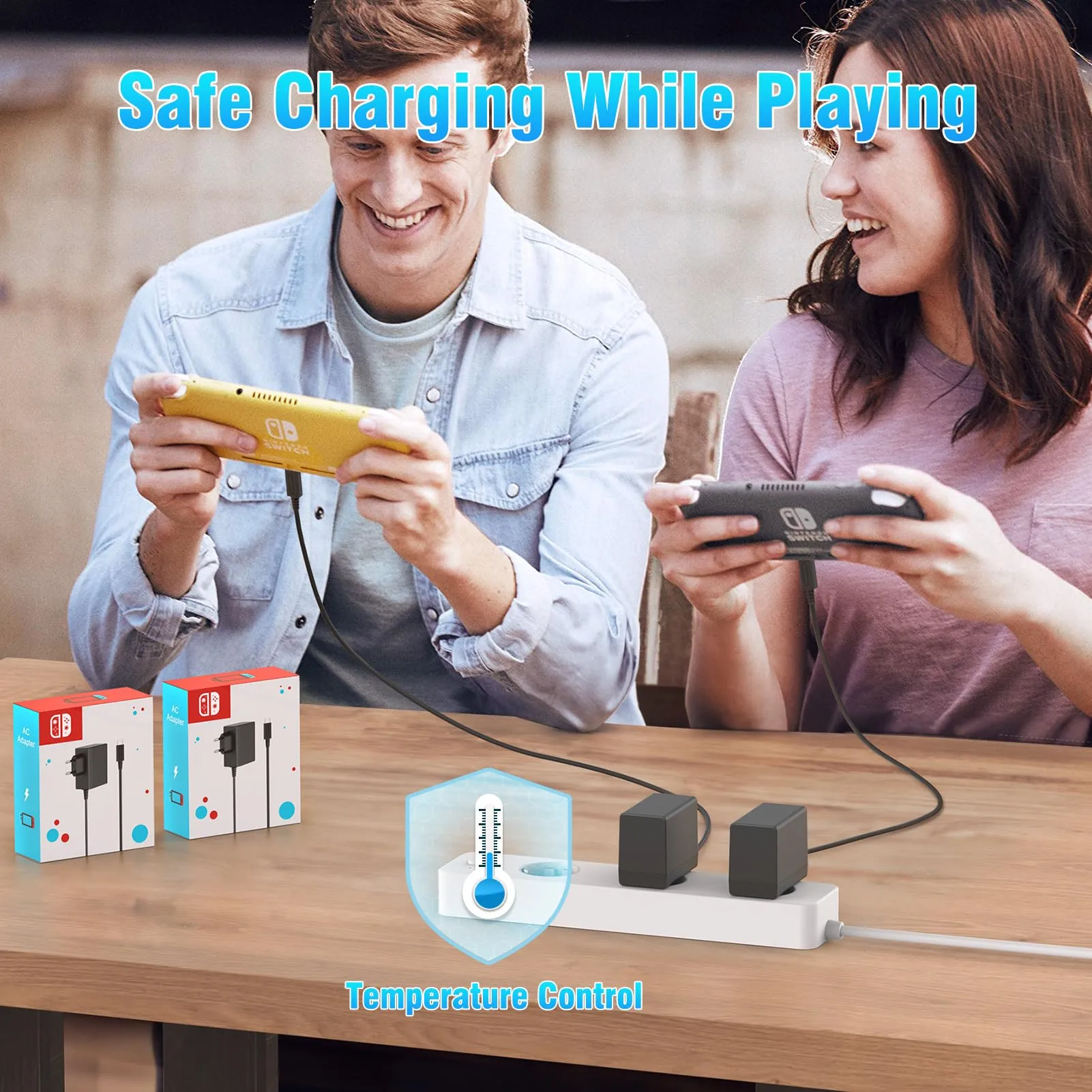 SATURNDOCK Caricatore 45W per Nintendo Switch, OLED, Lite, Steam Deck e Pro Controller, Supporto Modalità TV, Cavo 1.5M - immagine 6