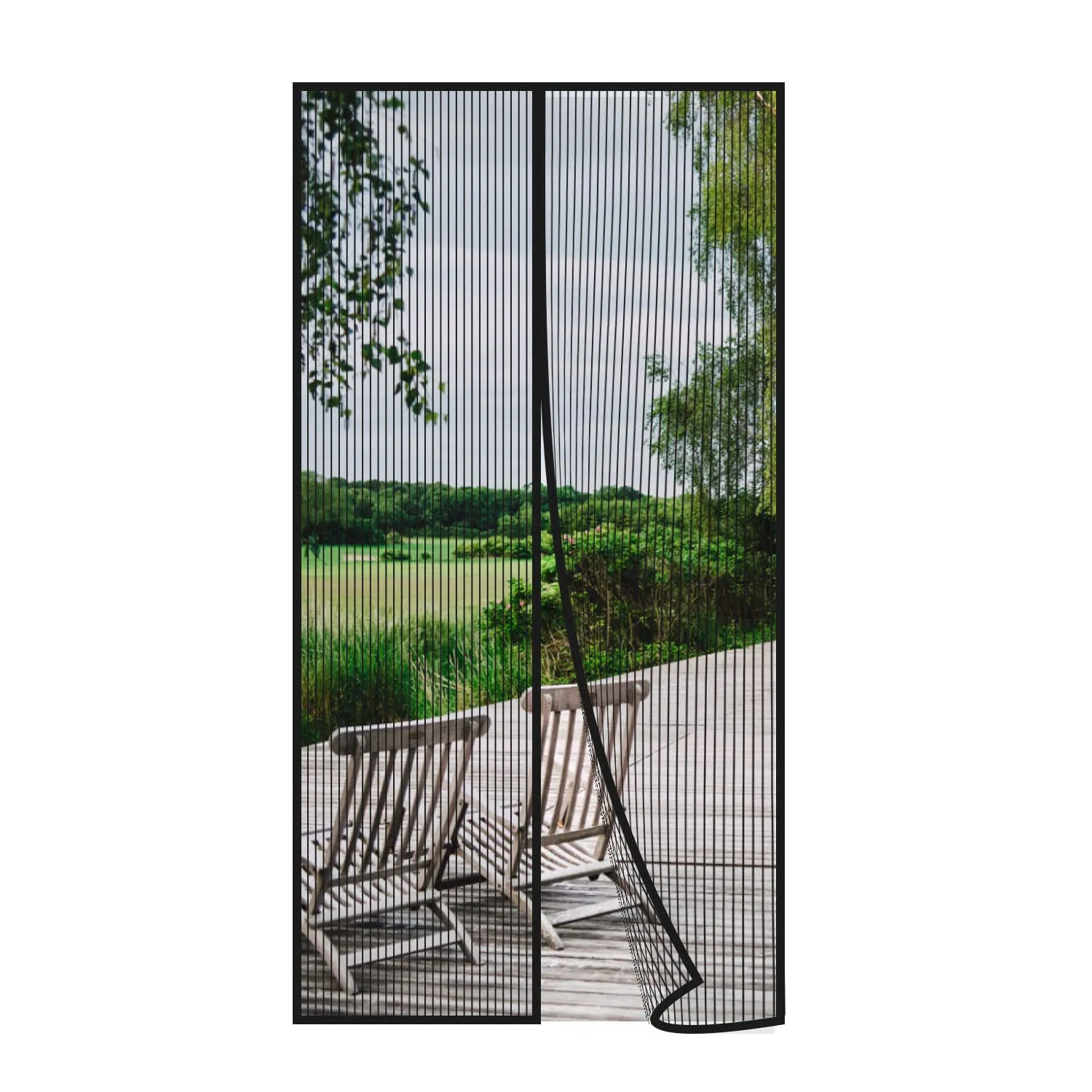Risareyi Zanzariera Magnetica per Porte, 145x195cm, Nero, Rete Fine - immagine 1
