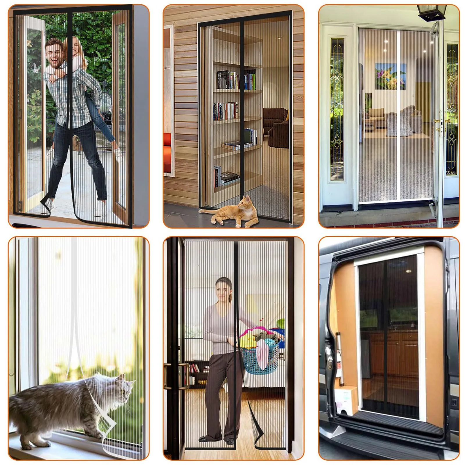Risareyi Zanzariera Magnetica per Porte 130x250cm, Nero, Rete Fine - immagine 8