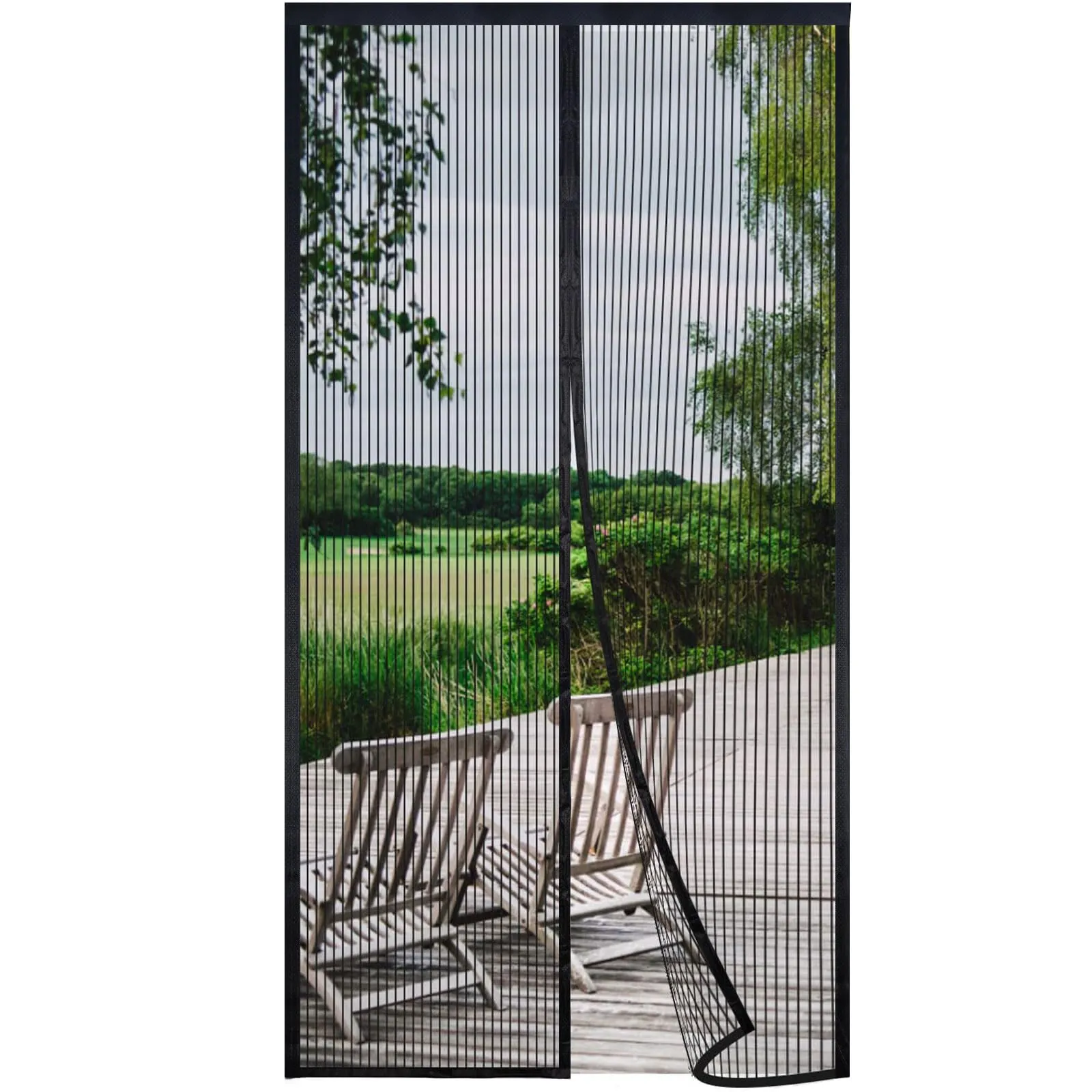 Risareyi Zanzariera Magnetica per Porte 125x180cm, Nero, Rete Fine - immagine 1
