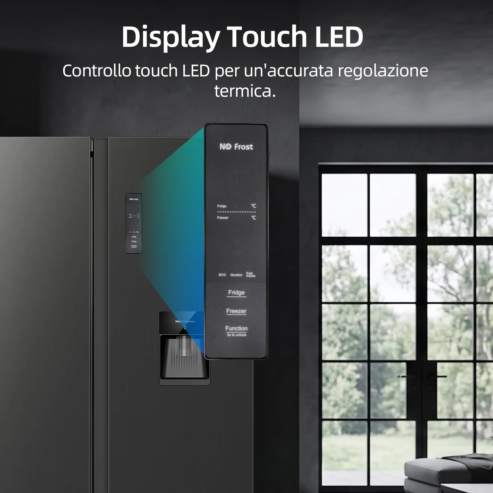 CHiQ Frigorifero Americano CSS530NGDE 525L No Frost con Distributore d'Acqua, Nero - immagine 11