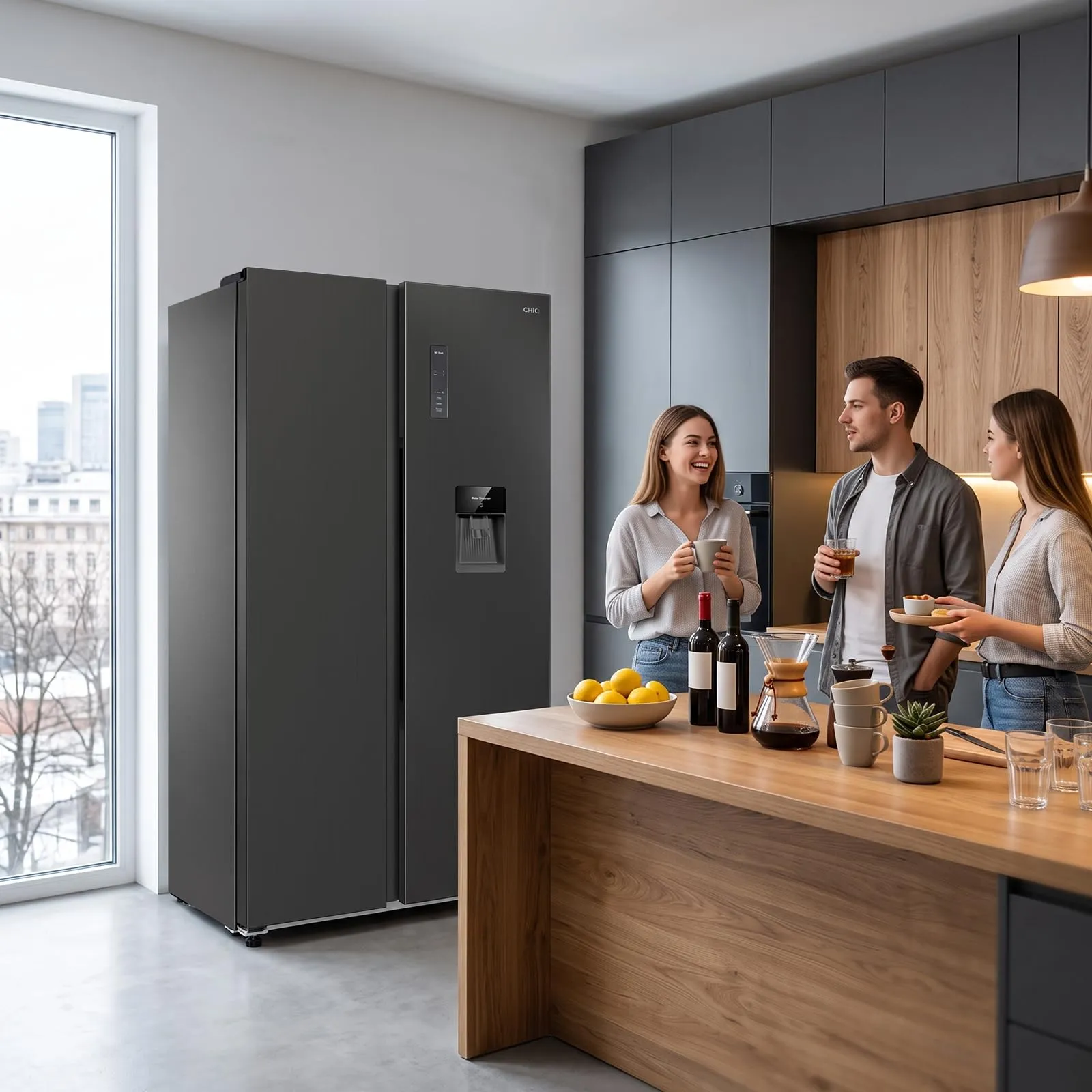 CHiQ Frigorifero Americano CSS530NGDE 525L No Frost con Distributore d'Acqua, Nero - immagine 13