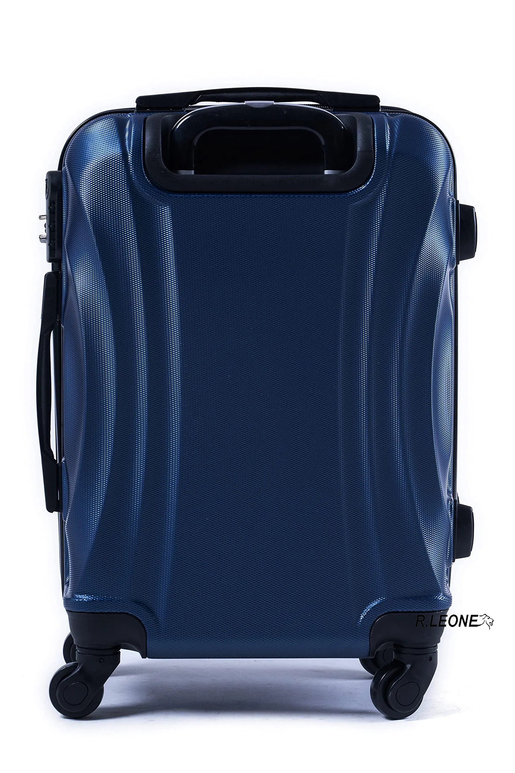 R.Leone Trolley Bagaglio a Mano 55x35x25 cm 4 Ruote in ABS 20373FR Nero Scuro - immagine 3