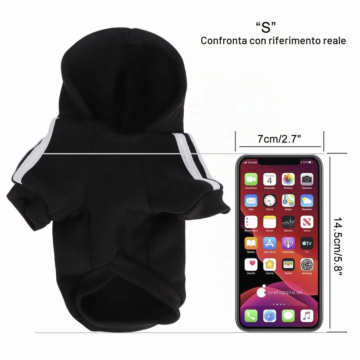 QiCheng&LYS Dog Hoodie Winter Coat, Nero, S - immagine 3