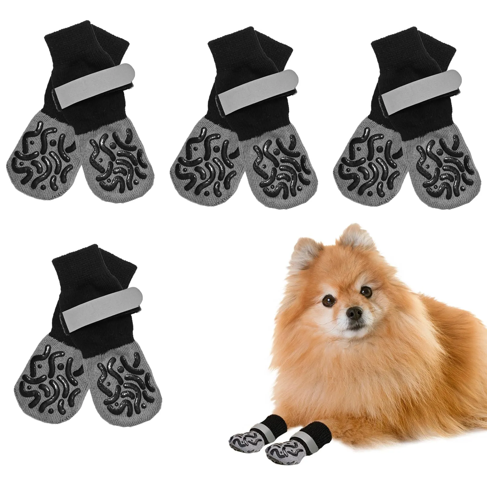 ZEMINRI Calzini Antiscivolo per Cani, 4 Paia (S) - immagine 1