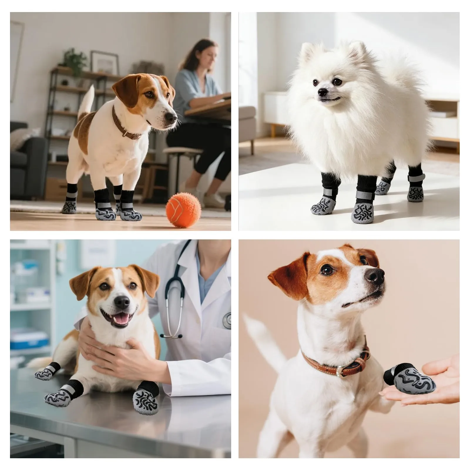 ZEMINRI Calzini Antiscivolo per Cani, 4 Paia (S) - immagine 7
