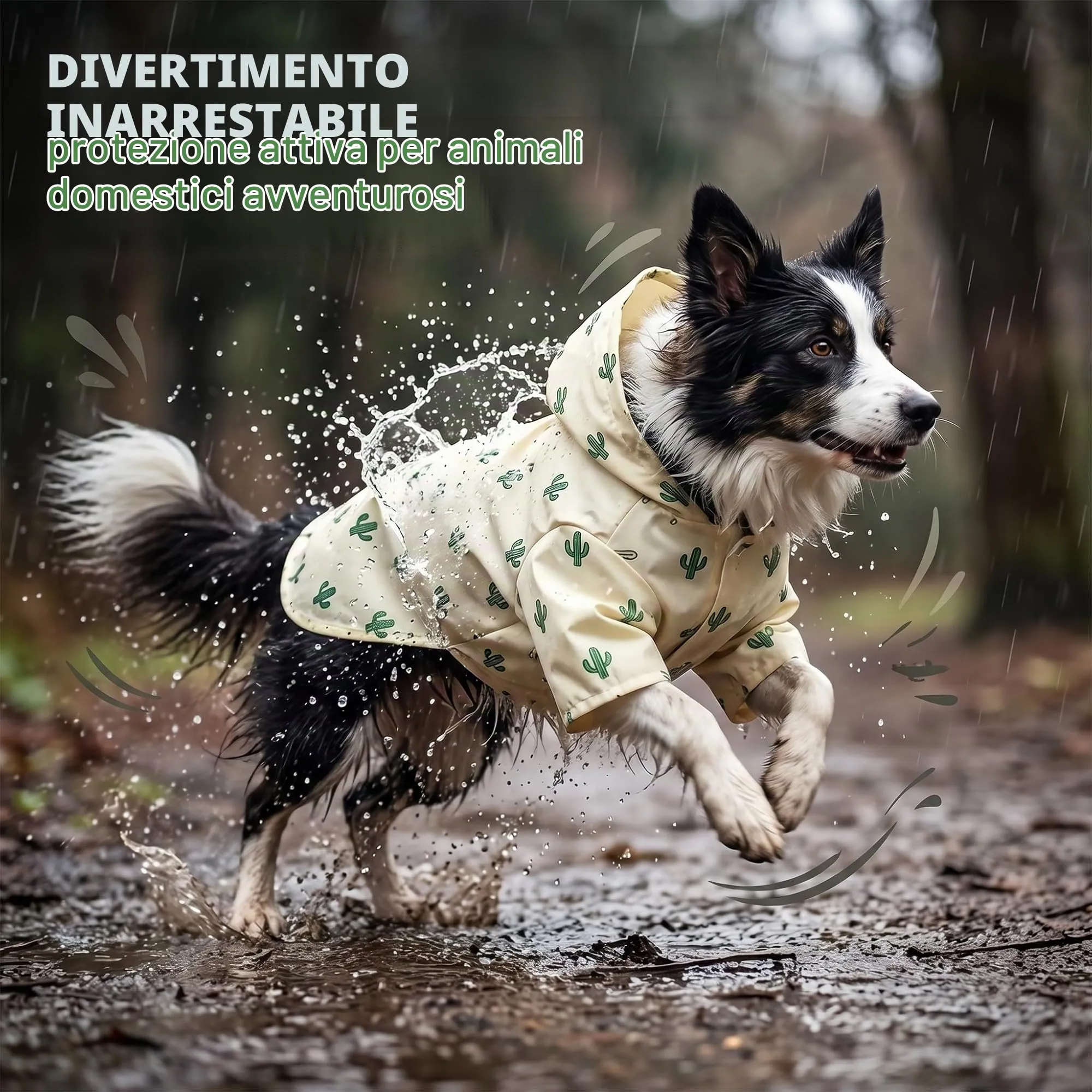 ZUWIJEQ Impermeabile per Cani con Cappuccio, Taglia XL (4-7kg) - immagine 6