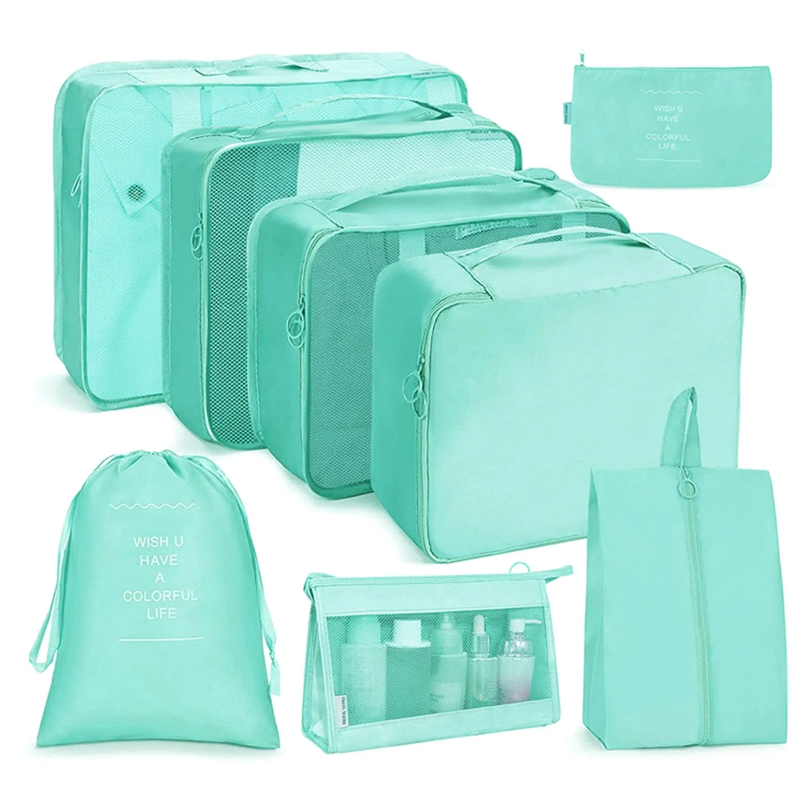OSDUE Organizer Valigia, Set 8 Pezzi Packing Cubes per Viaggio, Abbigliamento, Intimo e Calzature - immagine 1