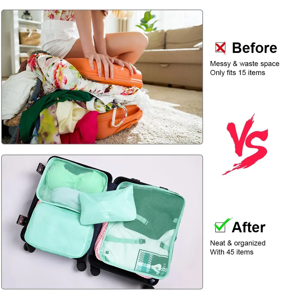 OSDUE Organizer Valigia, Set 8 Pezzi Packing Cubes per Viaggio, Abbigliamento, Intimo e Calzature - immagine 5