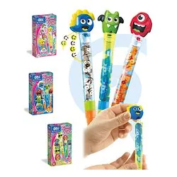 Clementoni Idea Create Your Pens: Monster, Laboratorio delle Penne Personalizzate, Kit Creativo per Bambini 6+ Anni, 18828 - immagine 1