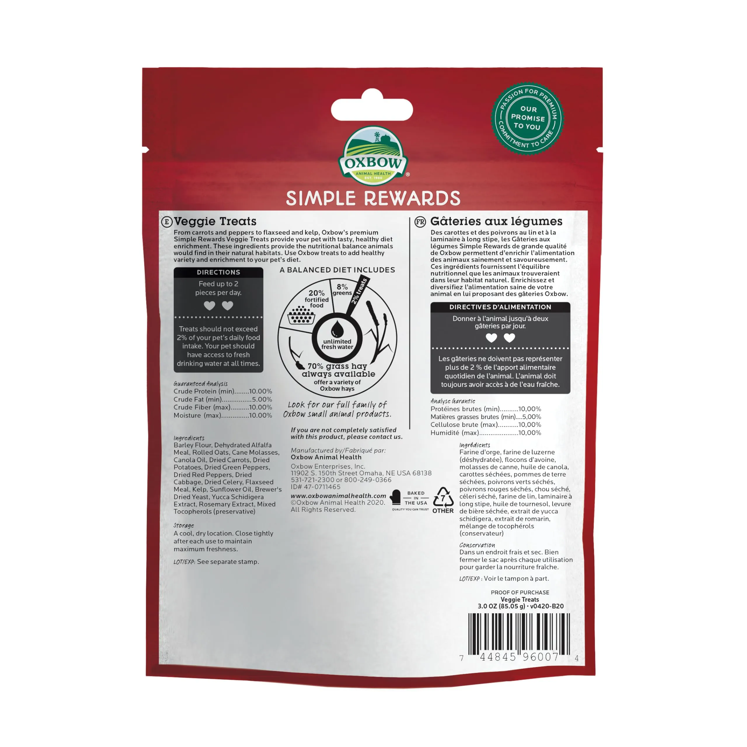 Oxbow Animal Health Simple Rewards Veggie Treats, 85 g - immagine 2