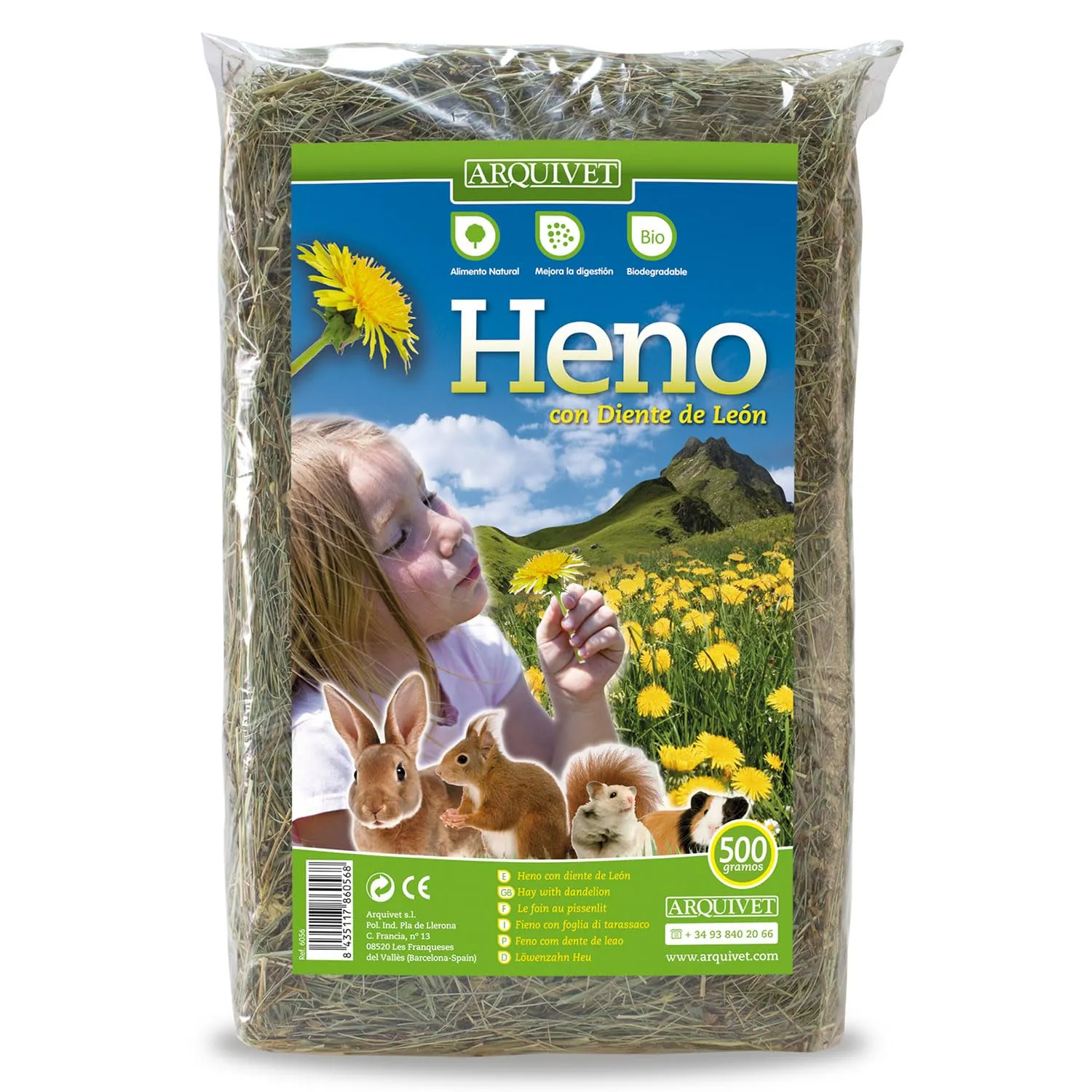 Arquivet Fieno con Tarassaco per Roditori e Piccoli Mammiferi, 500 g - immagine 1