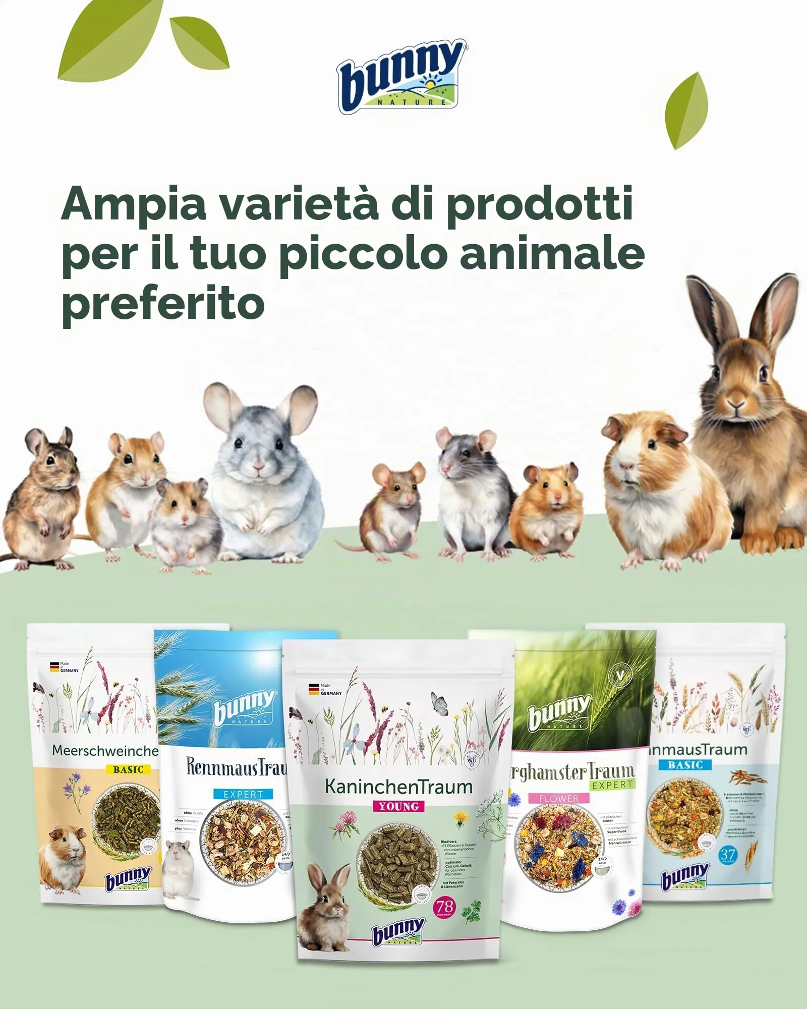 Bunny Nature Mangime Completo per Criceti Nani, Mix di Vitamine e Vermi di Farina, 500 g - immagine 6