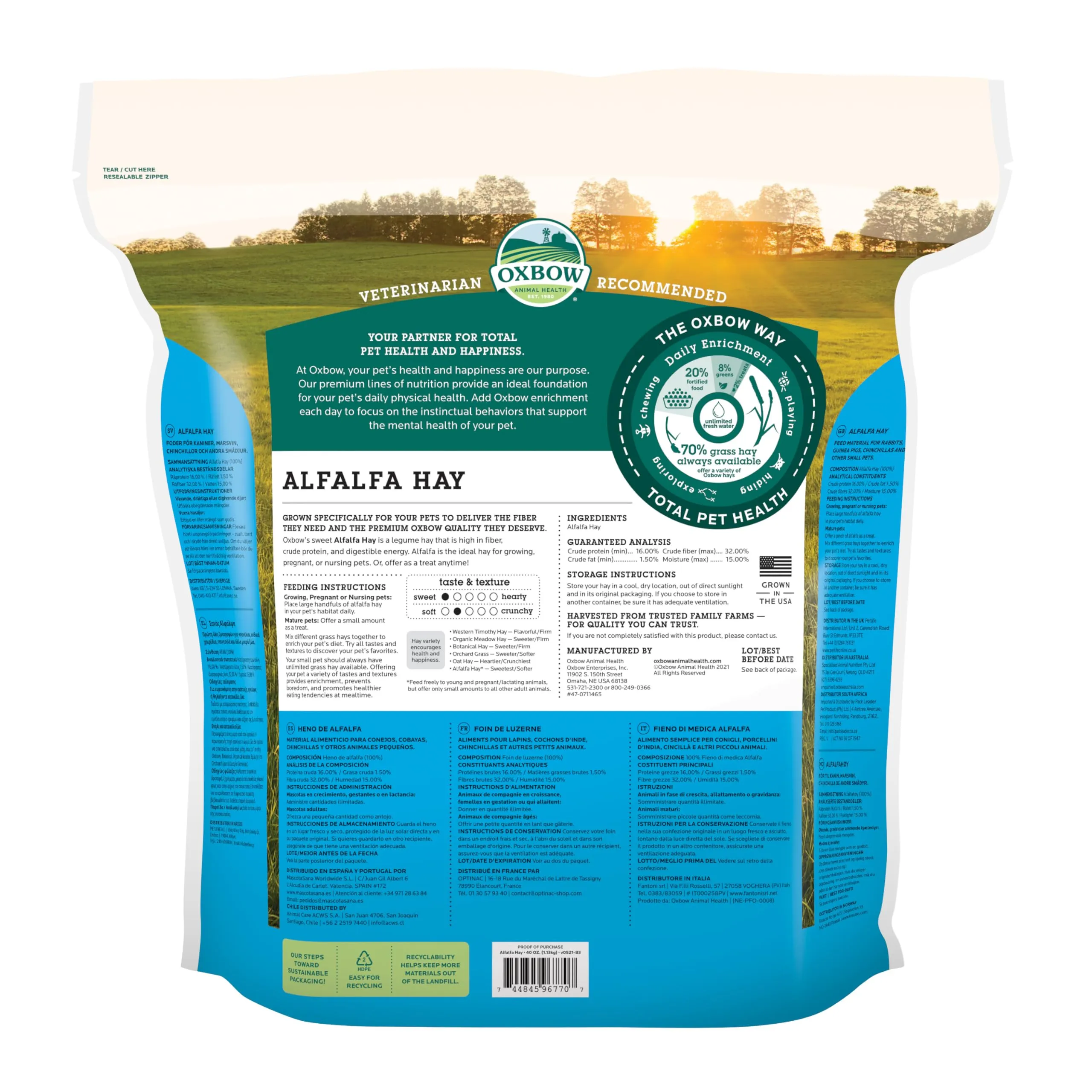 Oxbow Animal Health Fieno Alfalfa, 1130 g - immagine 2