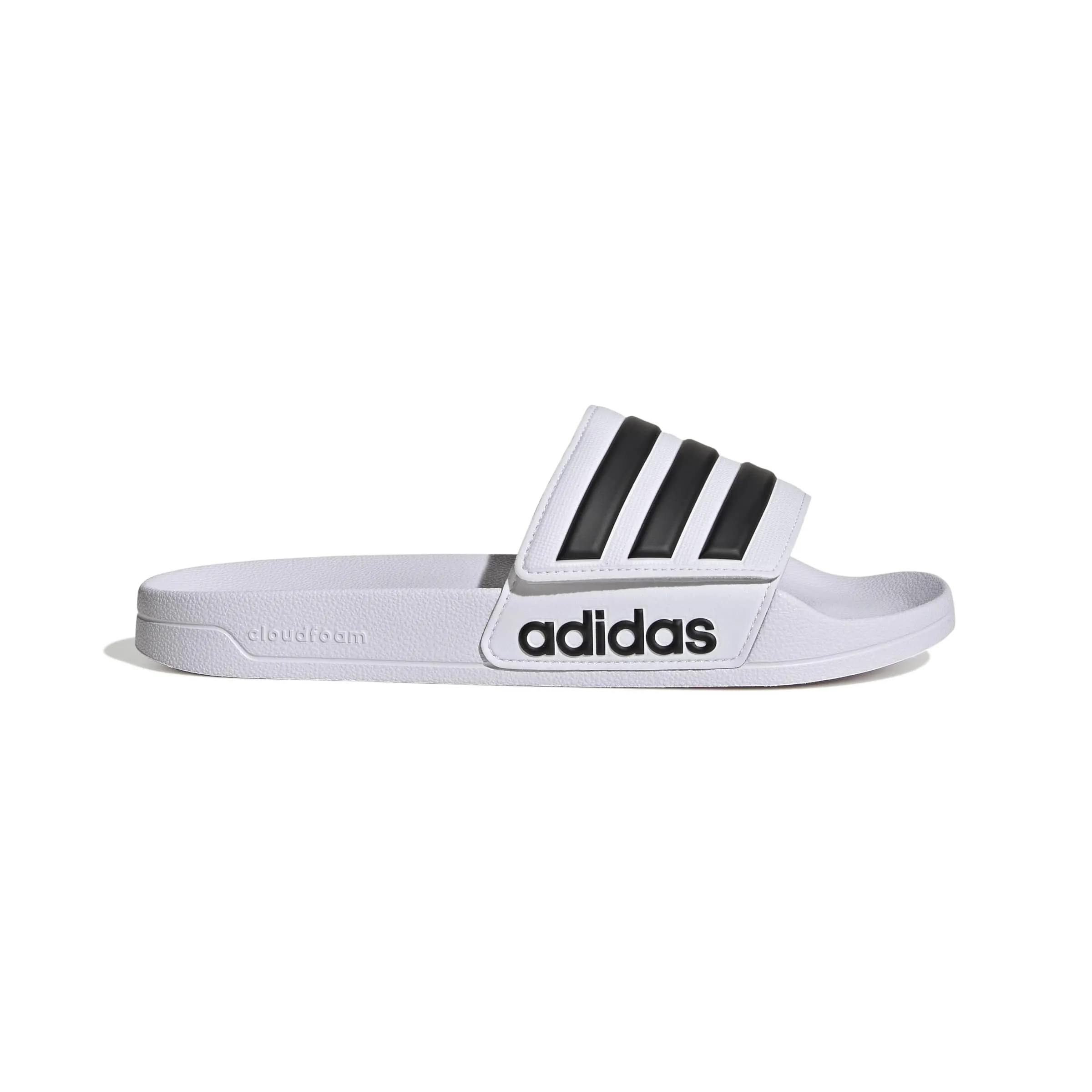 adidas Adilette Shower Slides Sandal, Ftwr White/Core Black/Ftwr White, 44.5 EU - immagine 2