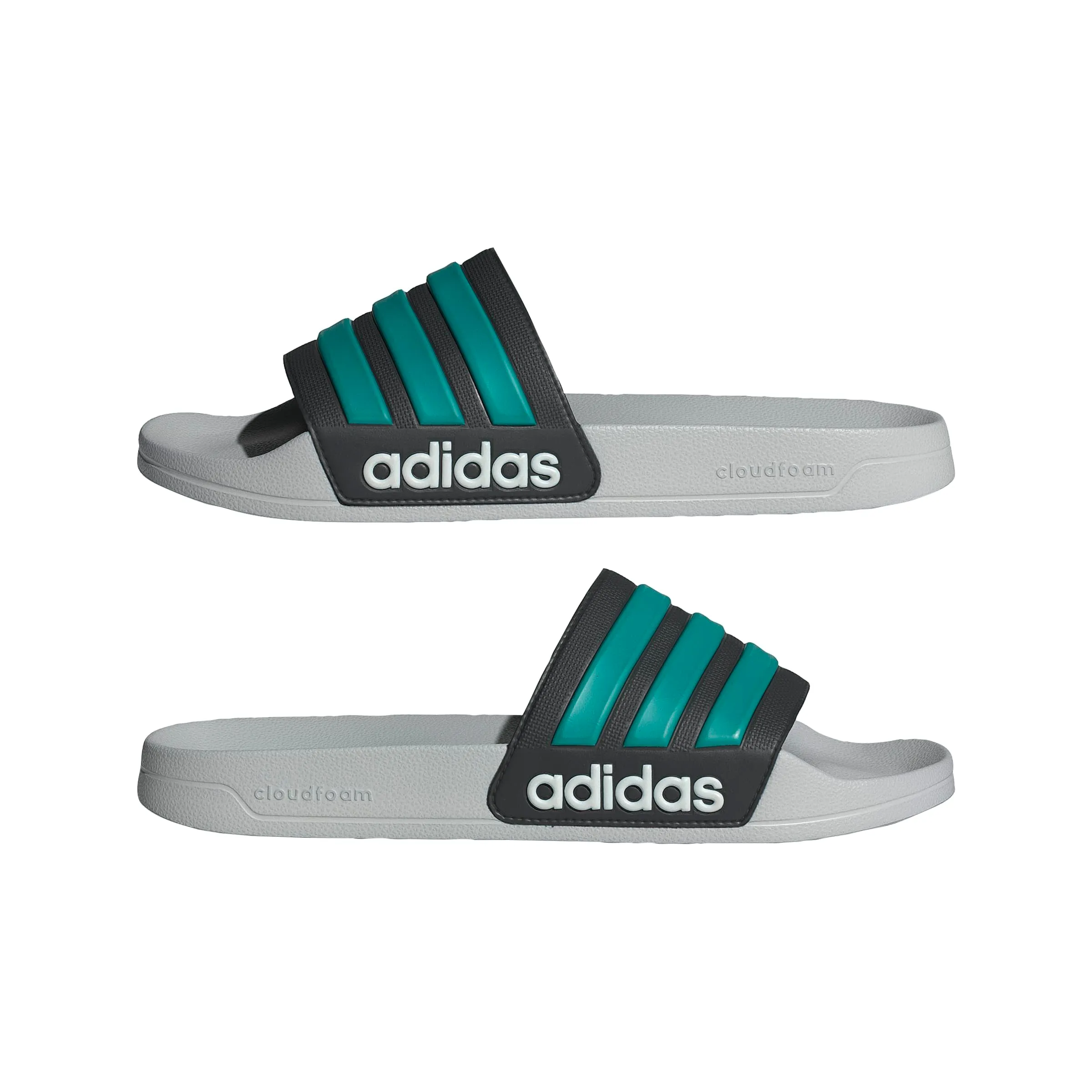 adidas Adilette Shower Slides - Core Black Pure Teal Grey Two, 54 2/3 EU - immagine 7