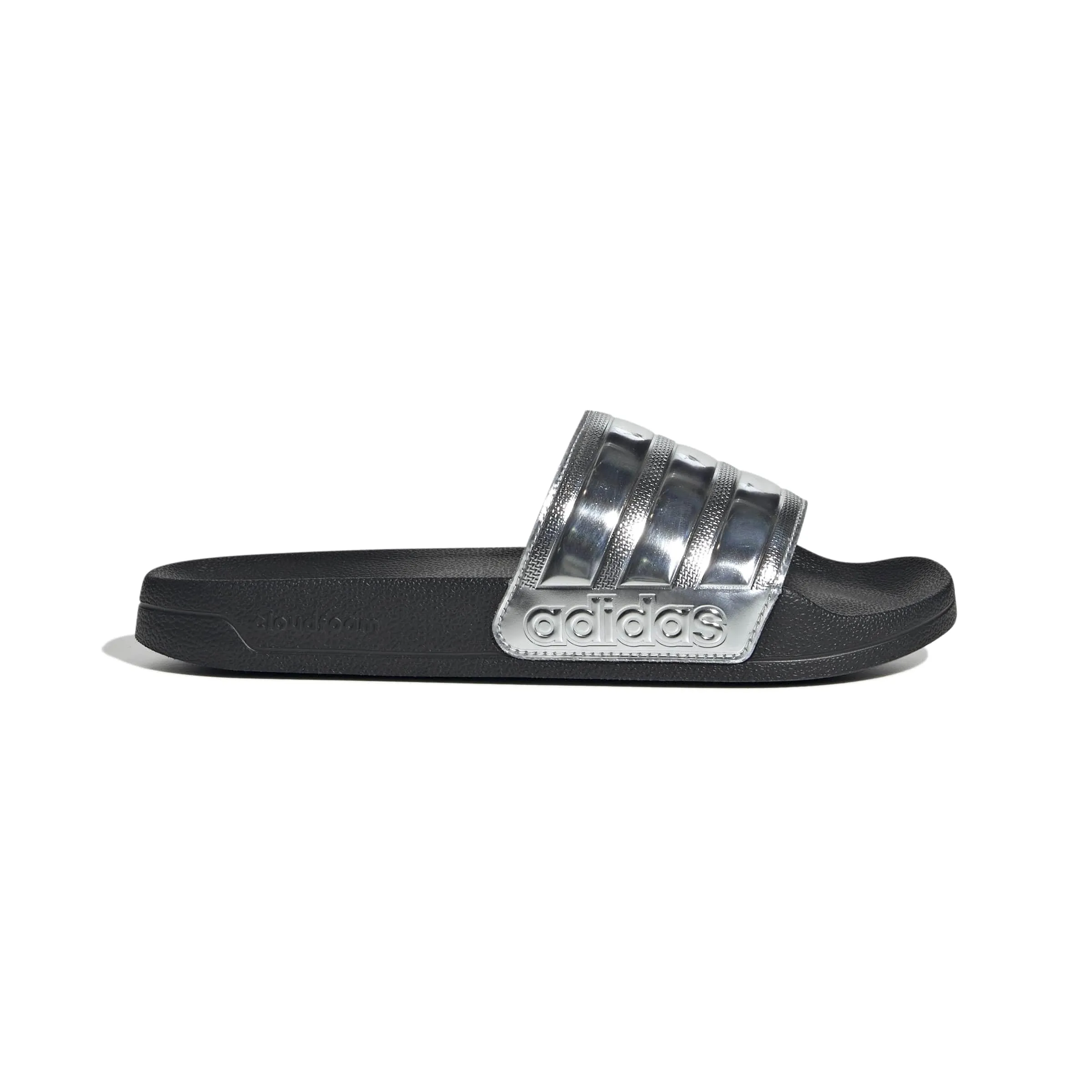 adidas Adilette Shower Slides Sandal, Core Black/Silver Met./Silver Met., 40.5 EU - immagine 2