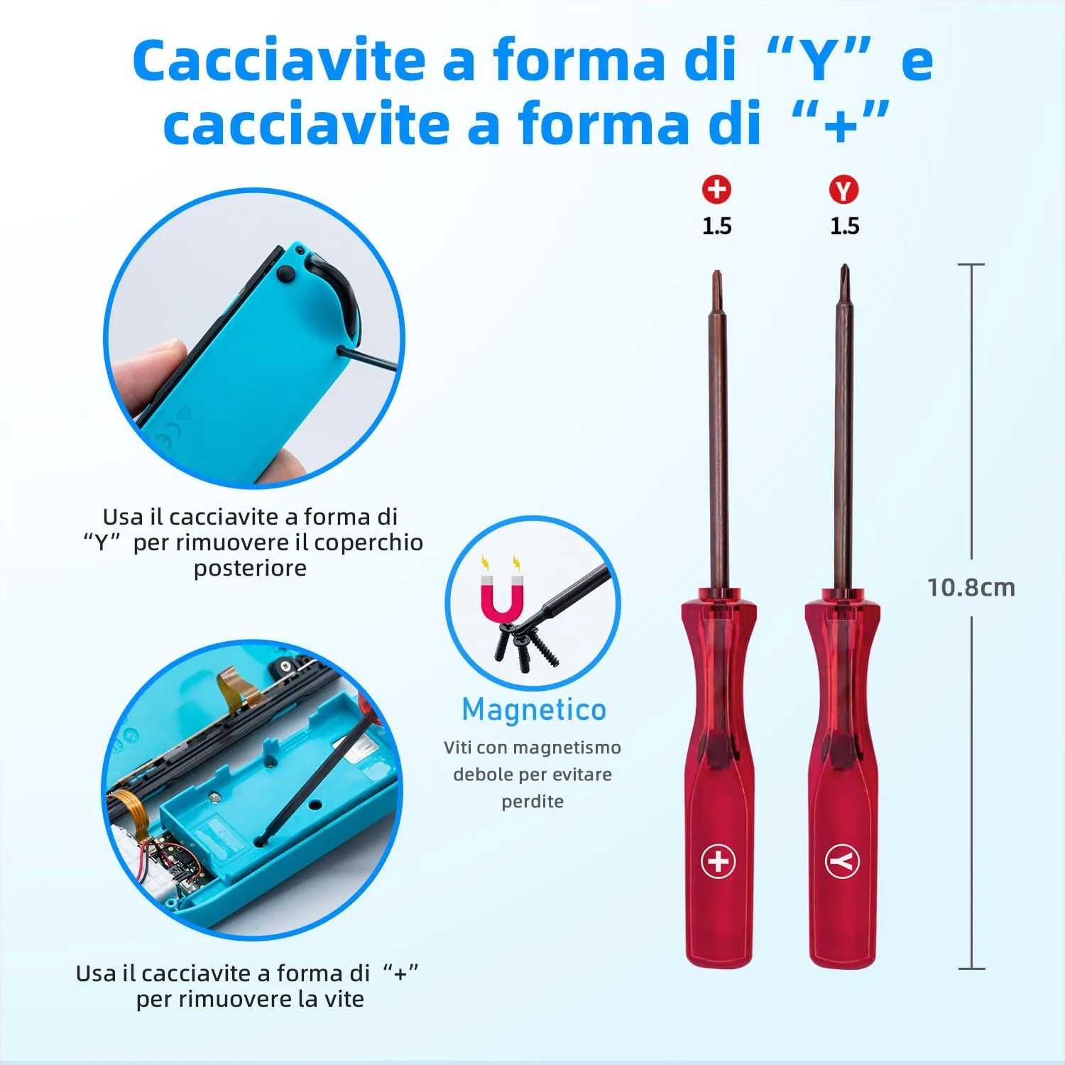 Tolesum Switch Joy-Con 3D Joystick Analogico Kit di Riparazione per NS Switch, Switch OLED e Switch Lite - Bianco - immagine 2