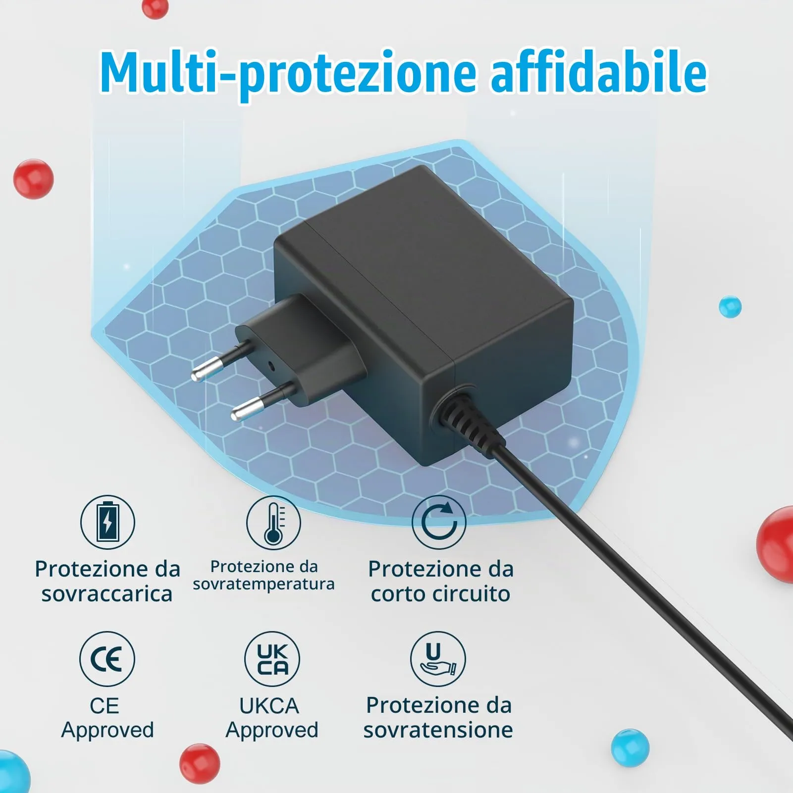SATURNDOCK Caricatore 45W per Nintendo Switch, Lite, OLED, Steam Deck e Pro Controller, Alimentatore con Cavo 3M, Supporto Modalità TV, STM45 - immagine 5