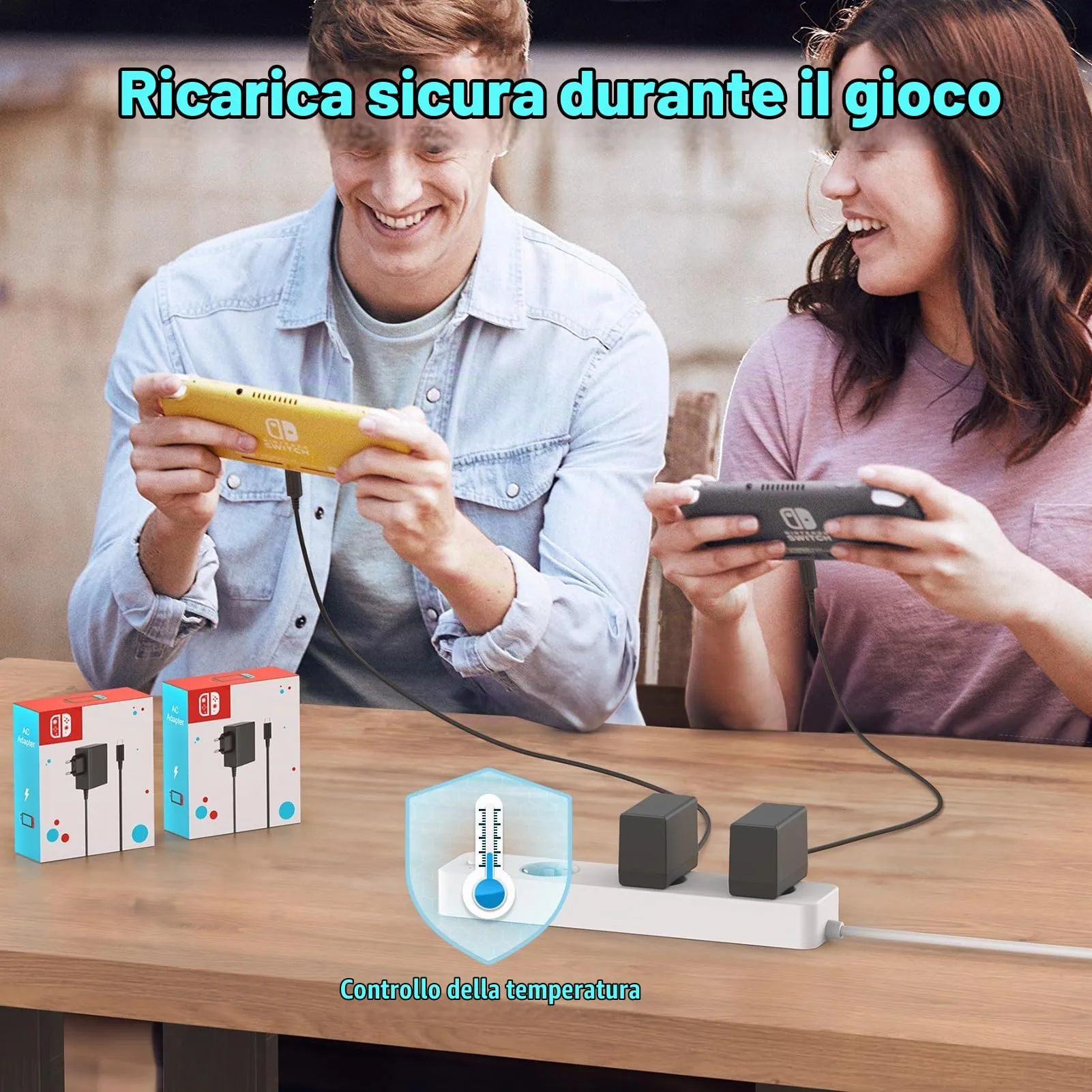 SATURNDOCK Caricatore 45W per Nintendo Switch, Lite, OLED, Steam Deck e Pro Controller, Alimentatore con Cavo 3M, Supporto Modalità TV, STM45 - immagine 6