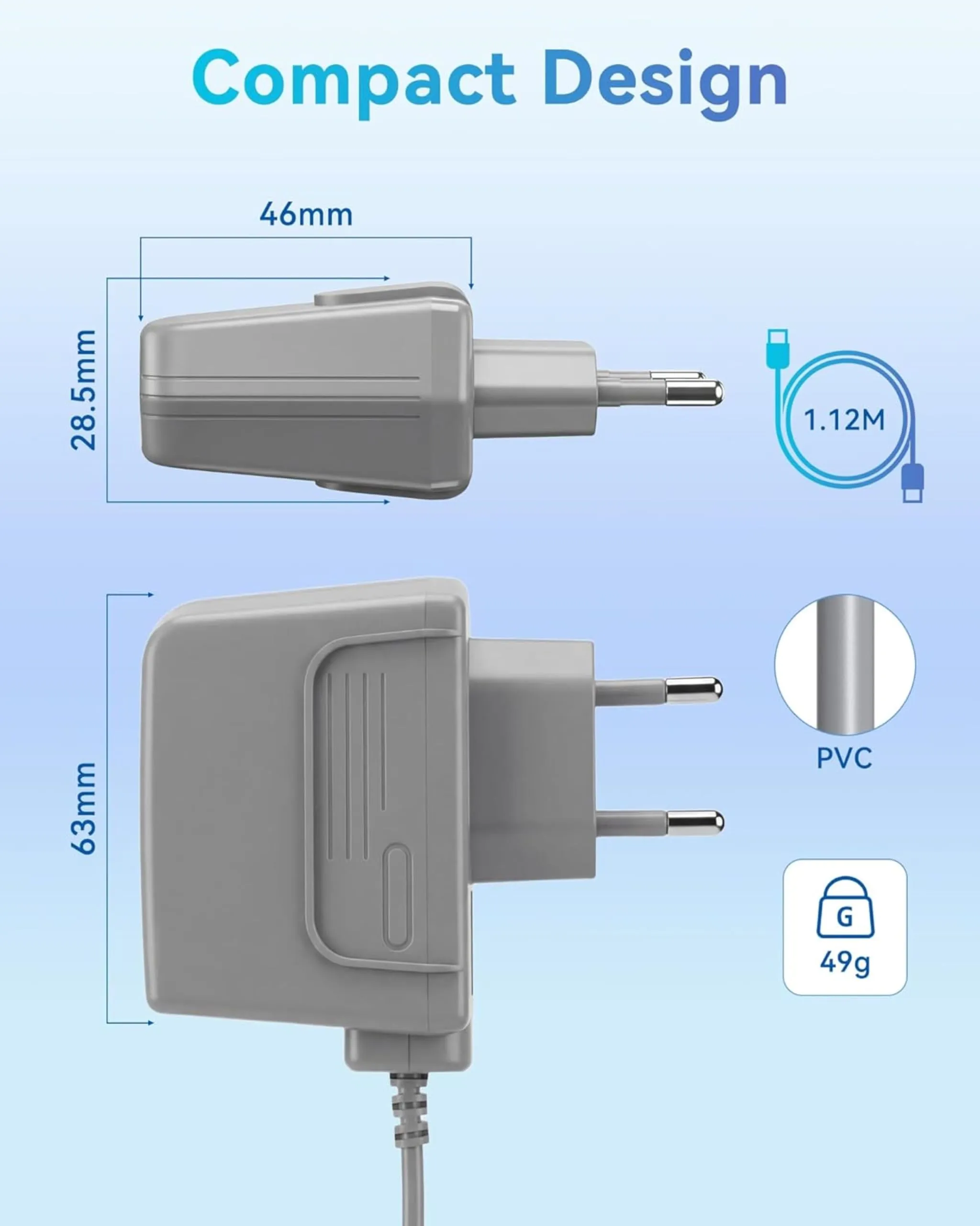 FLLAGG20 Caricabatterie per Nintendo DS Lite, Grigio - immagine 5