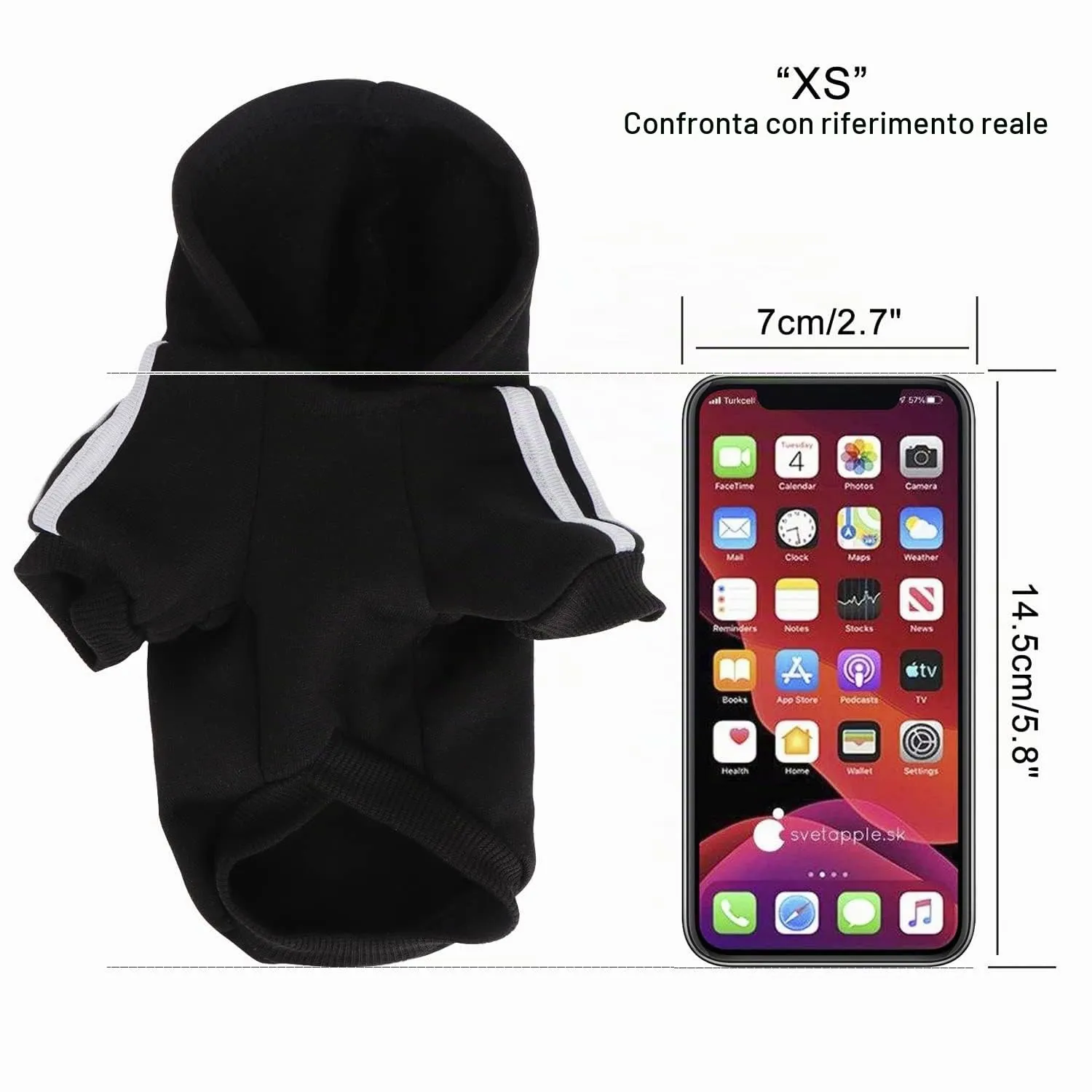 QiCheng&LYS Dog Winter Hoodie Coat (Nero, XS) - immagine 2