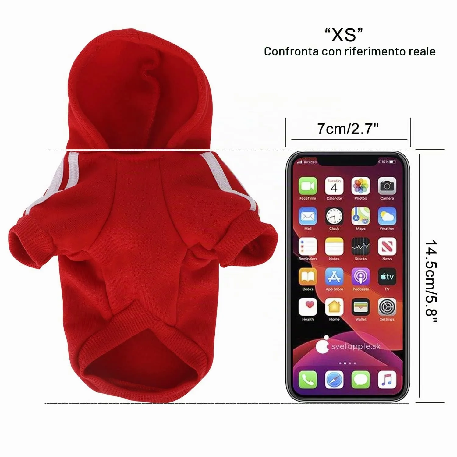 QiCheng&LYS Felpa per Cani, Rosso, XS - immagine 3