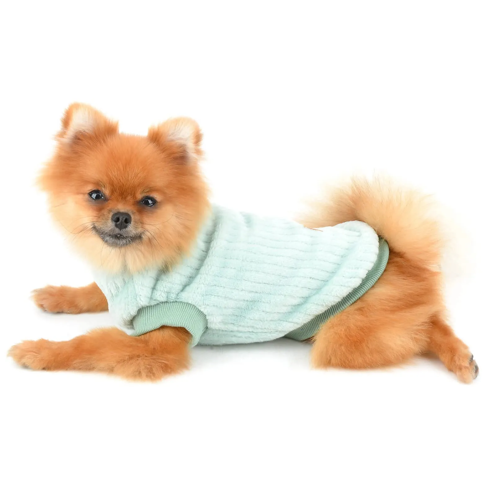 SMALLLEE_LUCKY_STORE Pet Ribbed Fleece Sweater Pullover for Small Dogs and Cats - immagine 6