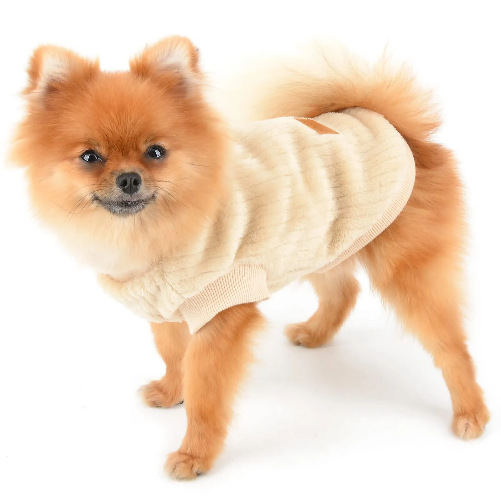 SMALLLEE_LUCKY_STORE Pet Ribbed Fleece Sweater Pullover for Small Dogs and Cats - immagine 5