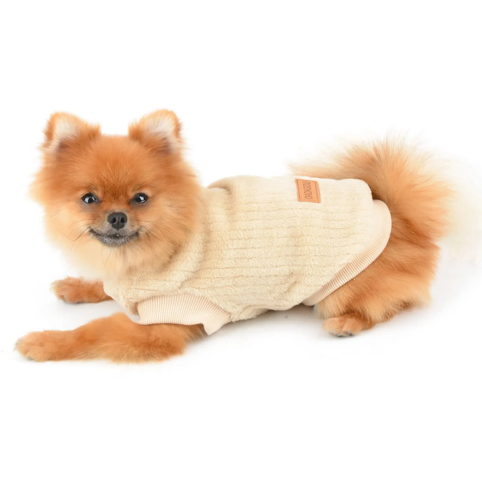 SMALLLEE_LUCKY_STORE Pet Ribbed Fleece Sweater Pullover for Small Dogs and Cats - immagine 7