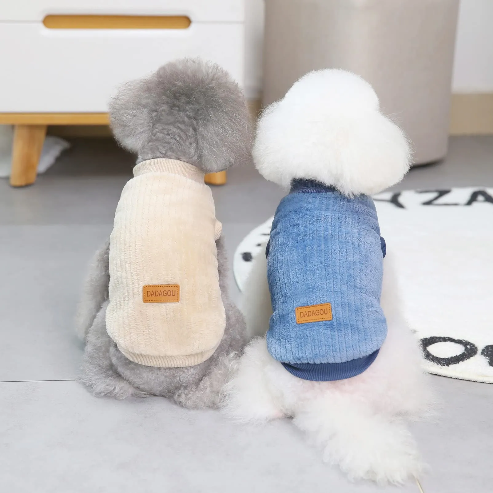 SMALLLEE_LUCKY_STORE Pet Ribbed Fleece Sweater Pullover for Small Dogs and Cats - immagine 8