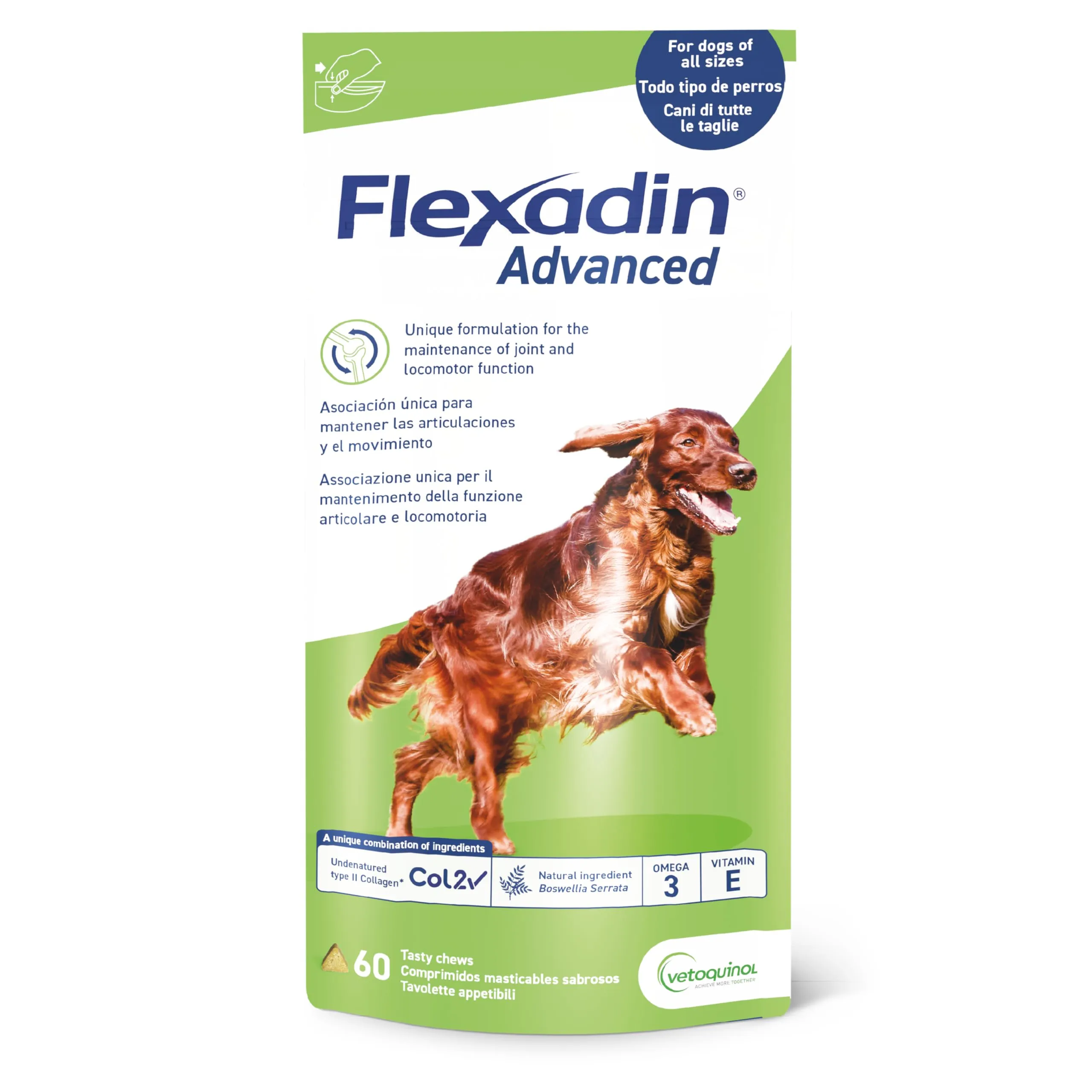 Vetoquinol Flexadin Advanced Cane, Supporto Articolazioni, 60 Tavolette - immagine 1