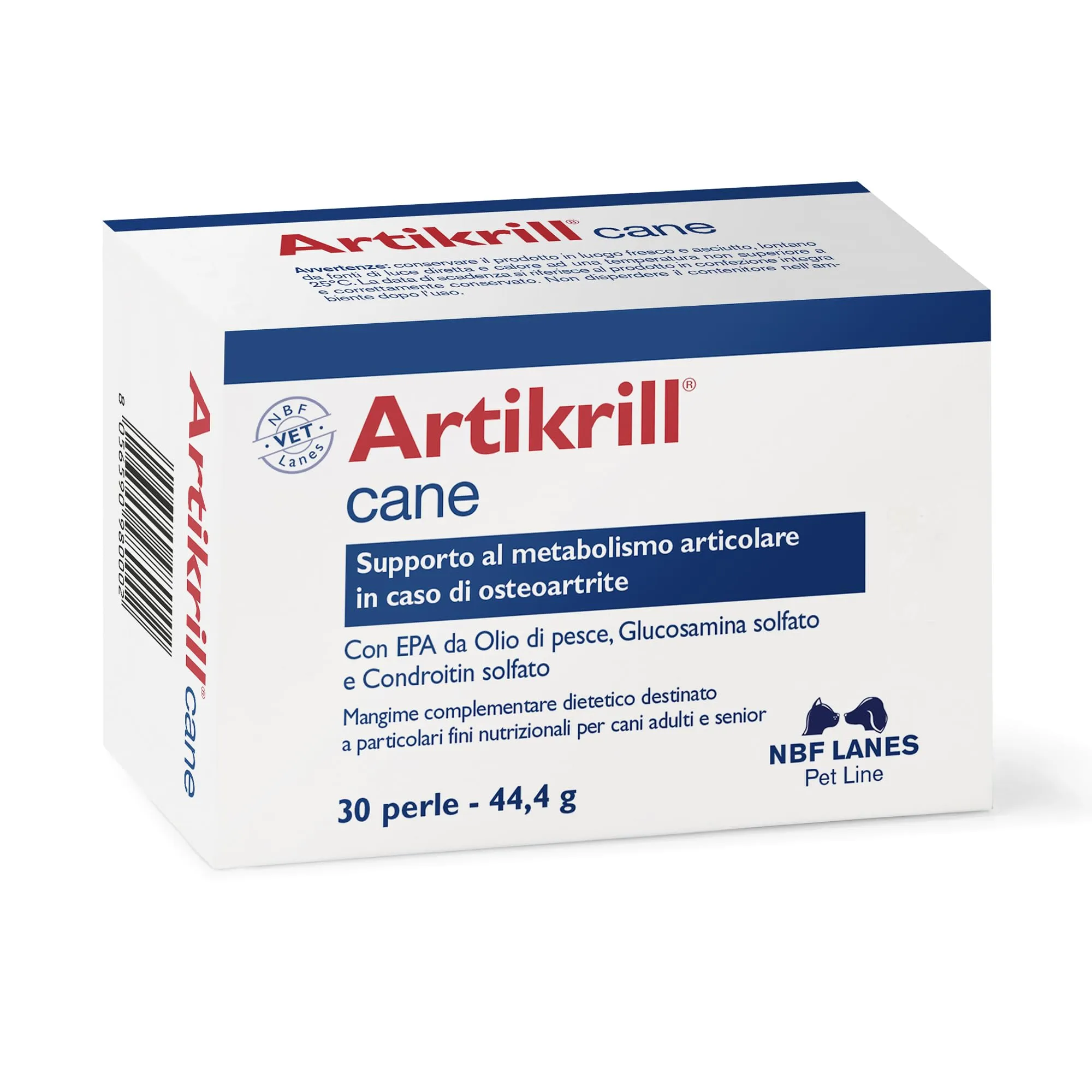 NBF Lanes Artikrill Cane, 30 Perle, Supporto Metabolismo Articolare per Cani Adulti e Senior - immagine 1