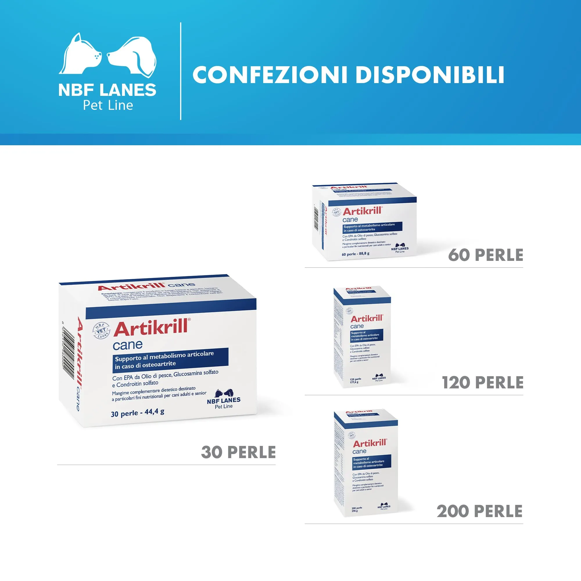 NBF Lanes Artikrill Cane, 30 Perle, Supporto Metabolismo Articolare per Cani Adulti e Senior - immagine 6