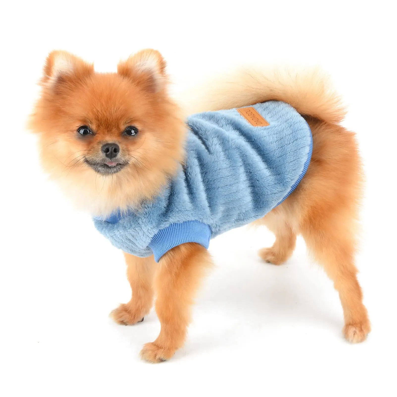 SMALLLEE_LUCKY_STORE Pet Ribbed Fleece Sweater Pullover for Small Dogs and Cats - immagine 5