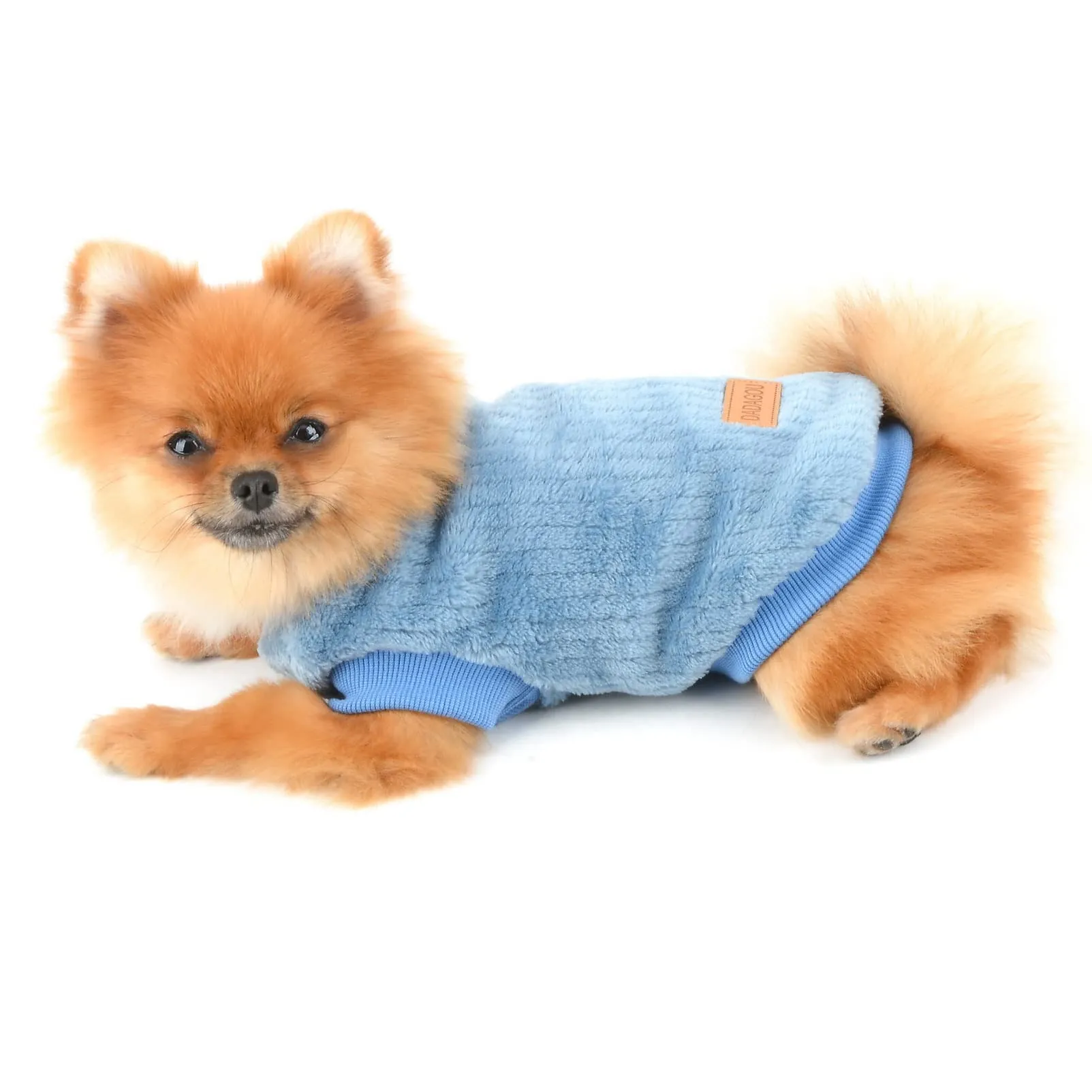 SMALLLEE_LUCKY_STORE Pet Ribbed Fleece Sweater Pullover for Small Dogs and Cats - immagine 7