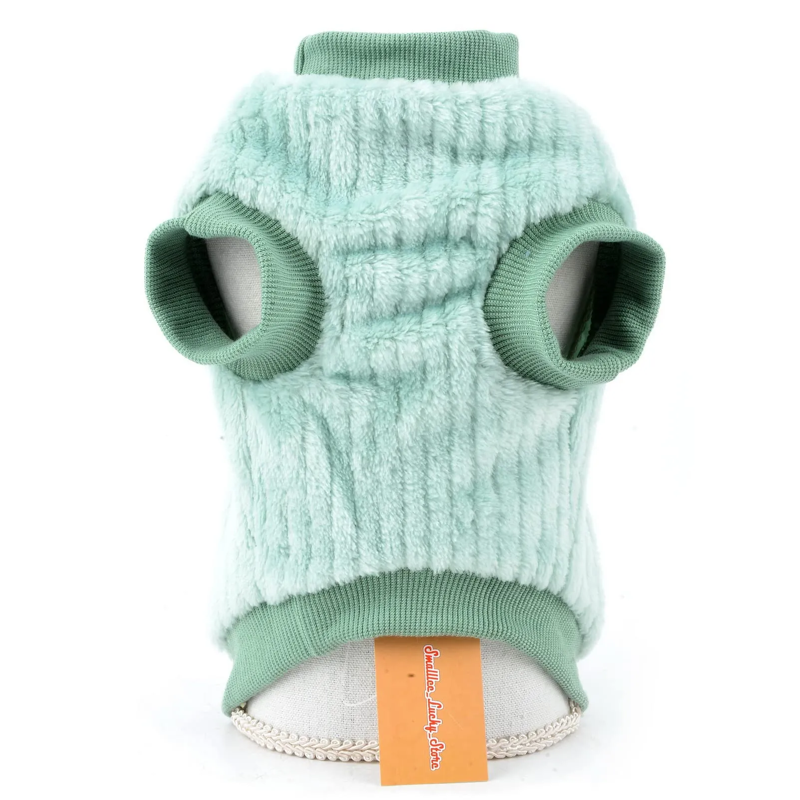 SMALLLEE_LUCKY_STORE Pet Ribbed Fleece Sweater Pullover for Small Dogs and Cats - immagine 2