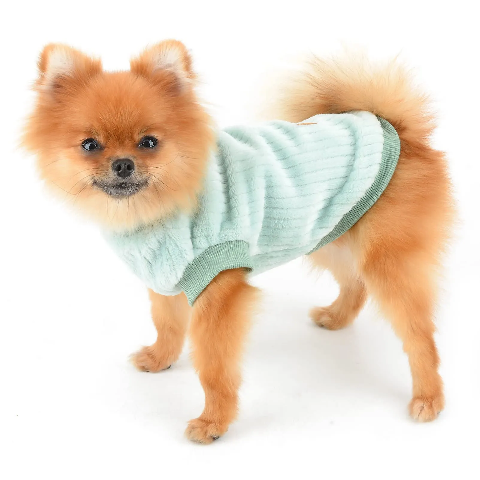 SMALLLEE_LUCKY_STORE Pet Ribbed Fleece Sweater Pullover for Small Dogs and Cats - immagine 5