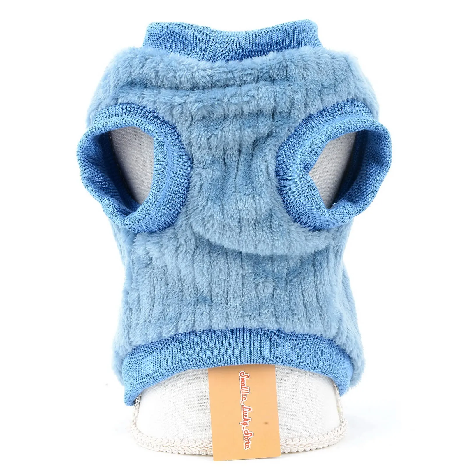 SMALLLEE_LUCKY_STORE Pet Ribbed Fleece Sweater Pullover for Small Dogs and Cats - immagine 2