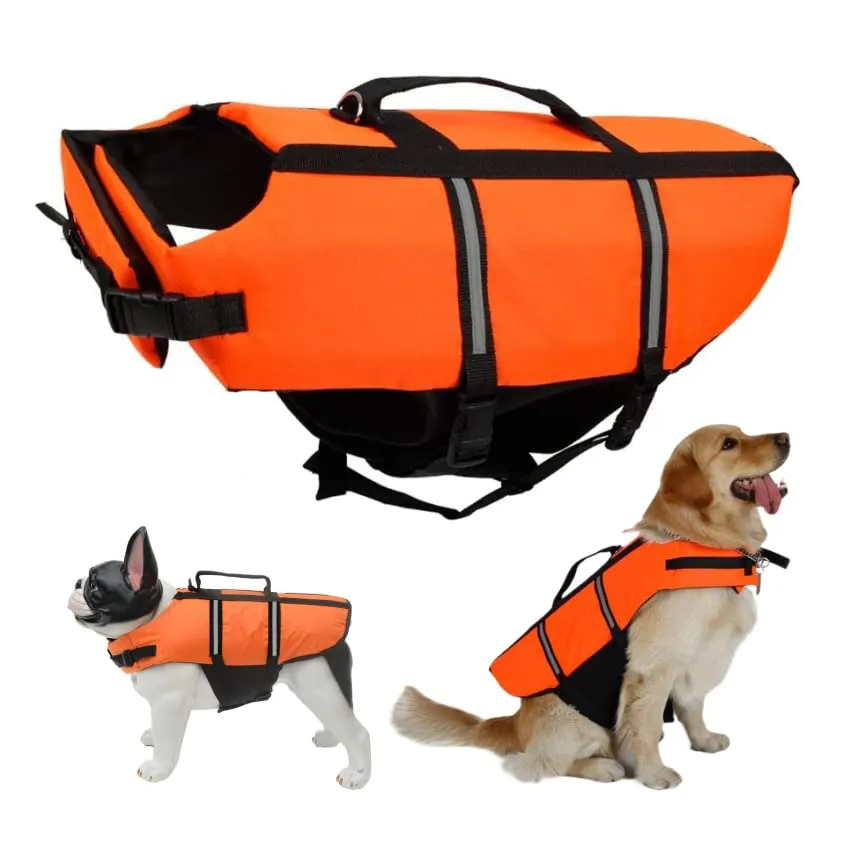 FainFun Giubbotto di Salvataggio per Cani, Arancione, Taglia M - immagine 1