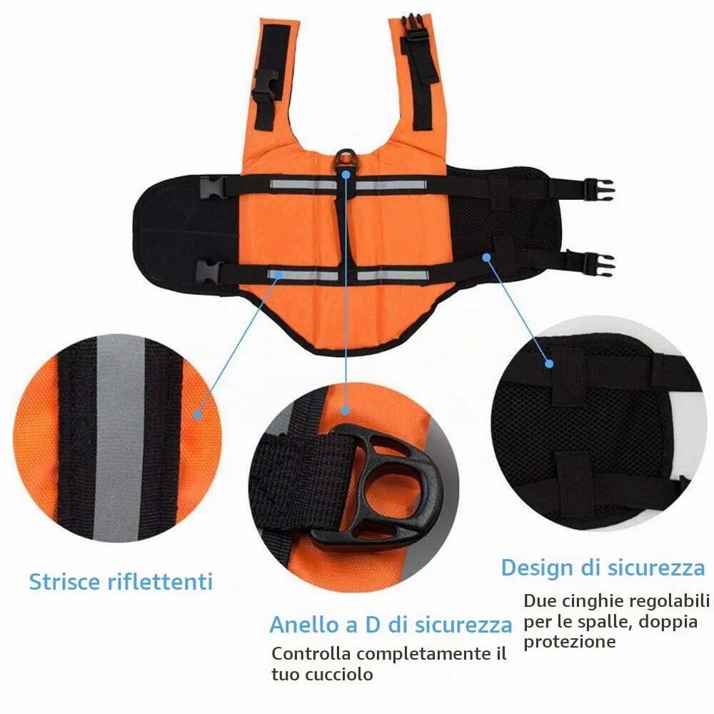 FainFun Giubbotto di Salvataggio per Cani, Arancione, Taglia XL - immagine 7