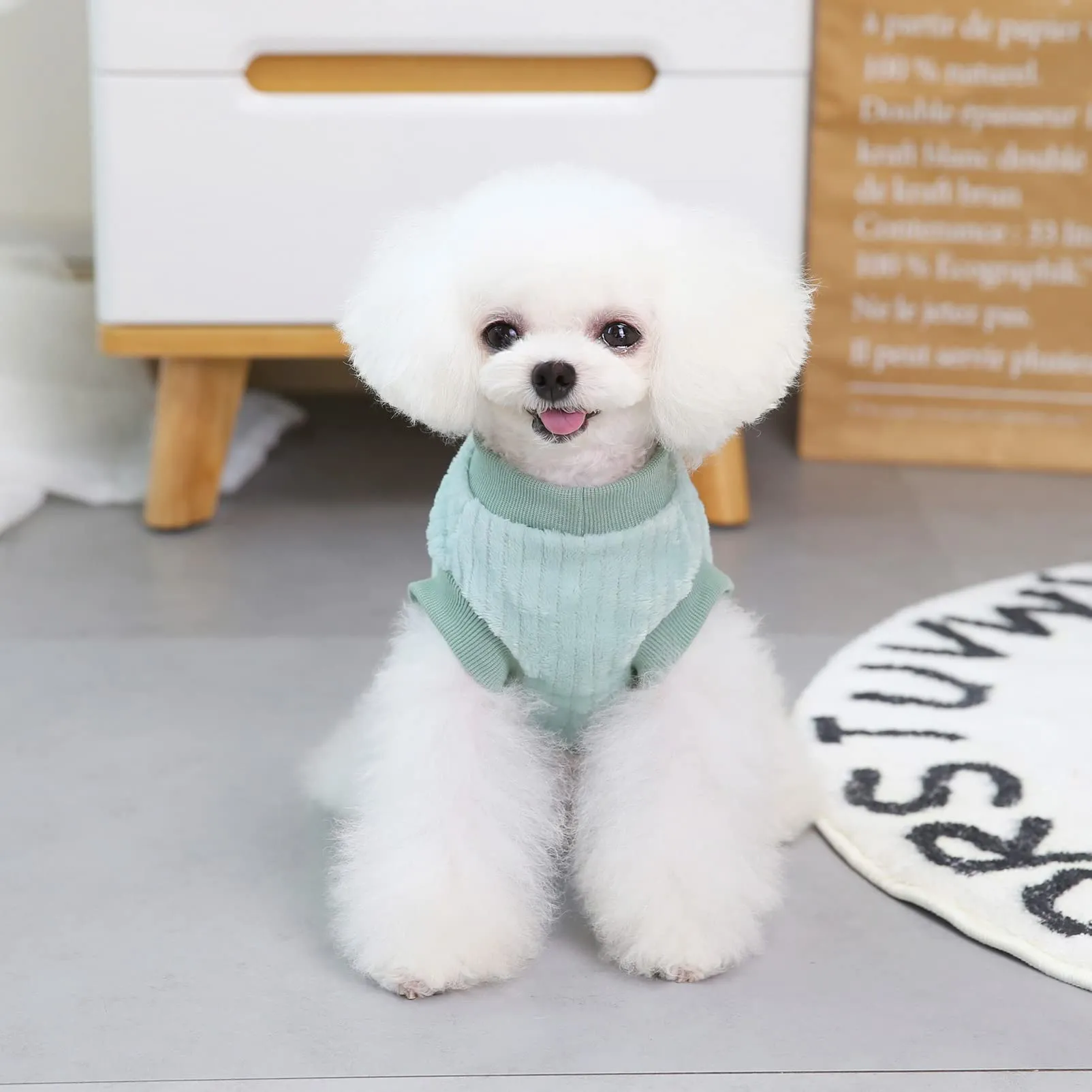 SMALLLEE_LUCKY_STORE Pet Ribbed Fleece Sweater Pullover for Small Dogs and Cats - immagine 9