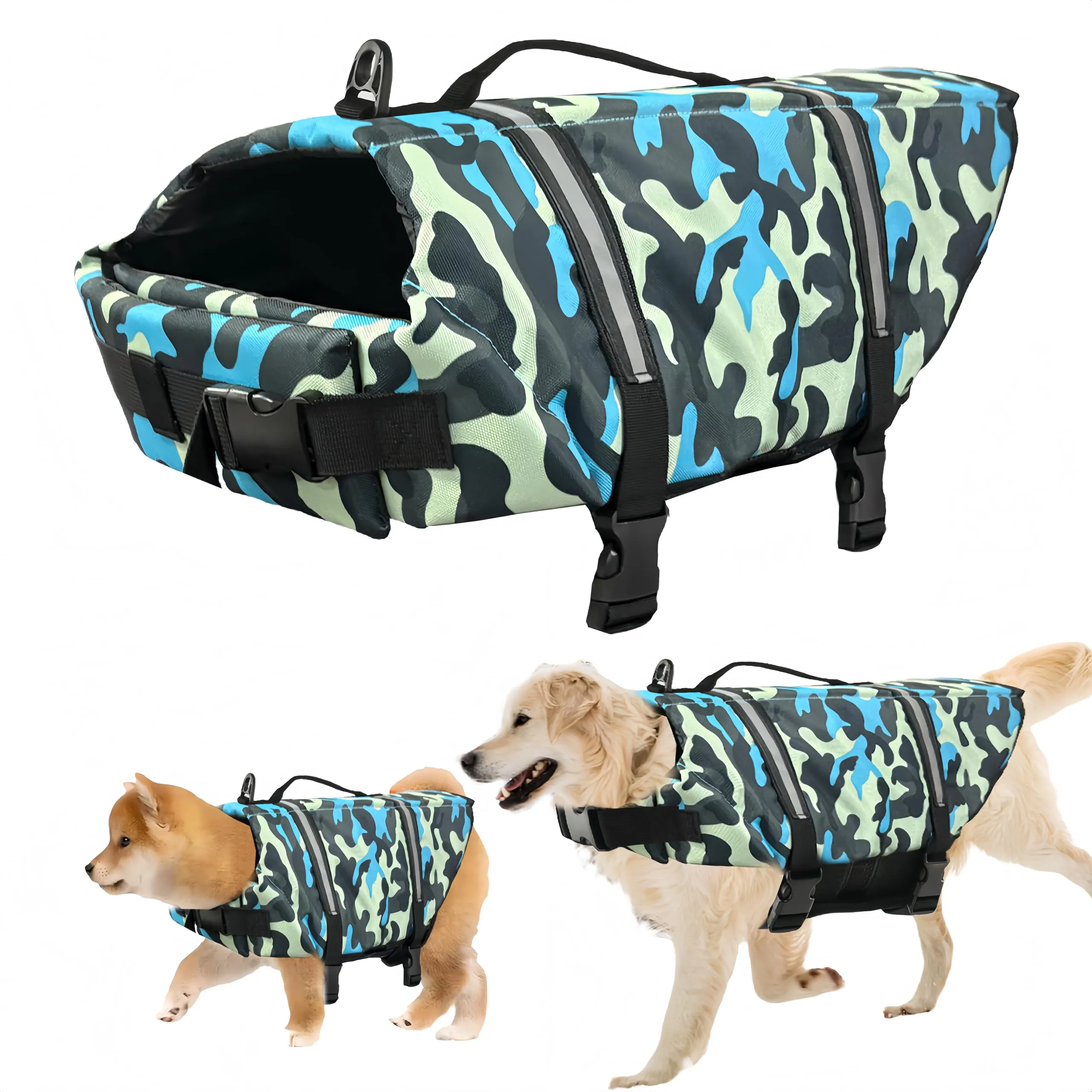FainFun Giubbotto di Salvataggio per Cani, Blu C, L - immagine 1