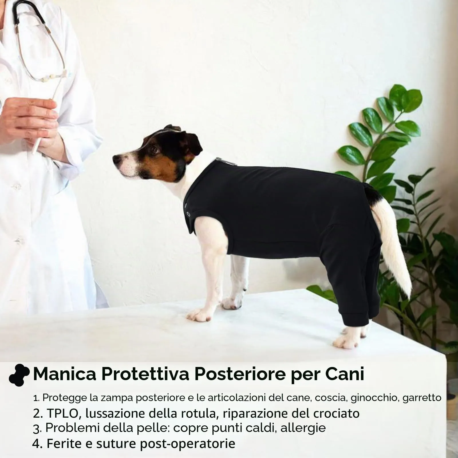 PUMYPOREITY Vestito Recupero Cani Tuta Post-Operatoria Body Protezione Ferite (Nero, S) - immagine 5