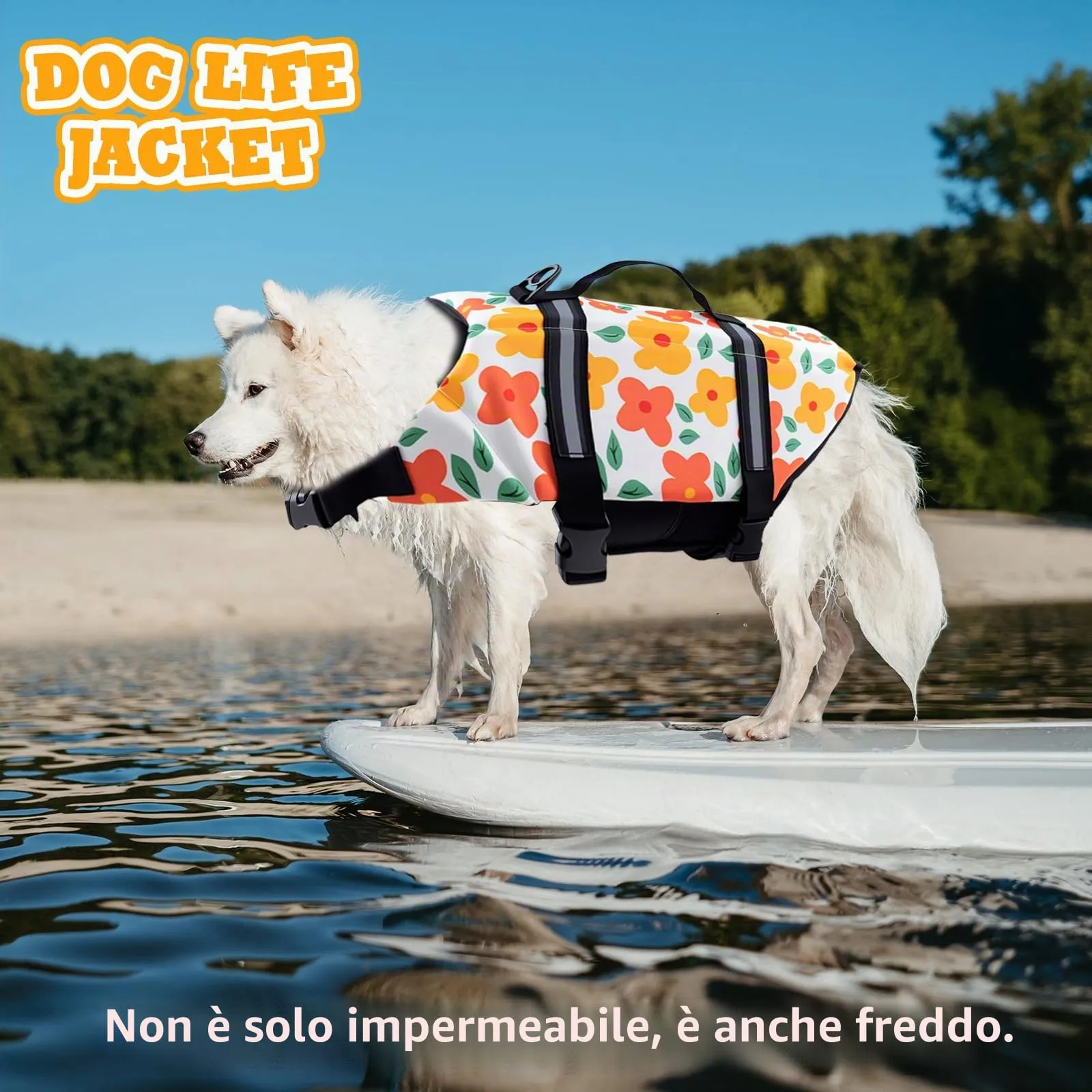 FainFun Giubbotto di Salvataggio per Cani, Arancione, Taglia L - immagine 6