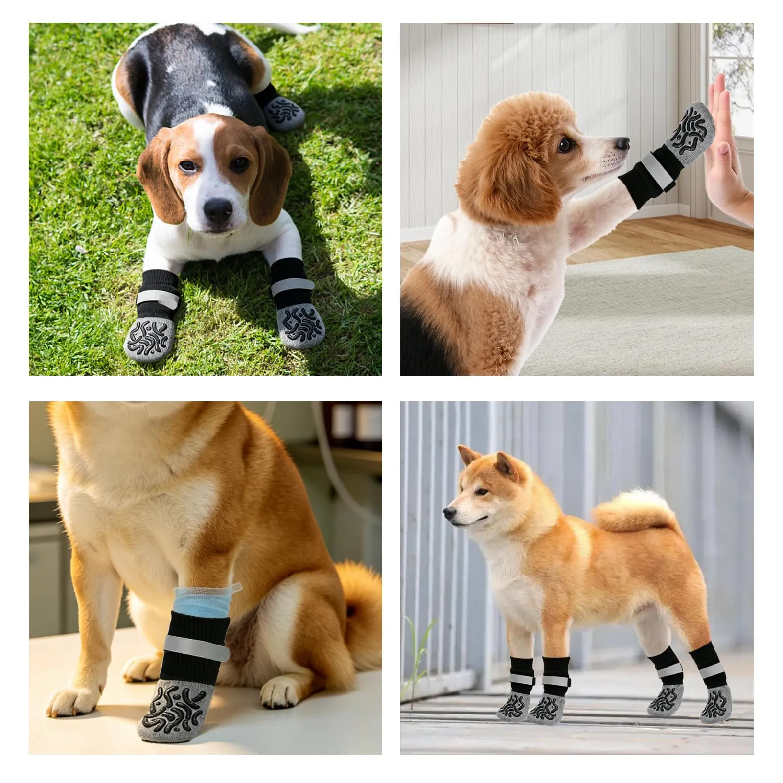 ZEMINRI Calzini Antiscivolo per Cani, 4 Paia (M) - immagine 7