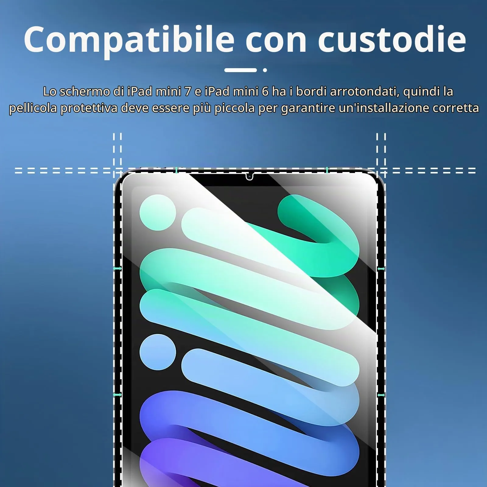 NEW'C Pellicola in Vetro Temperato per iPad mini 7 (A17 Pro) e iPad mini 6, 8,3 Pollici - immagine 3