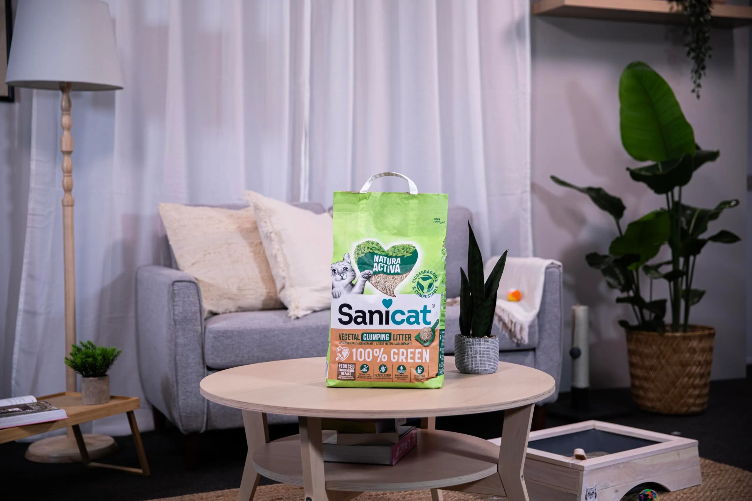 Sanicat Natura Activa 100% Green Lettiera Vegetale Agglomerante, 2,5 kg x 4 - immagine 9