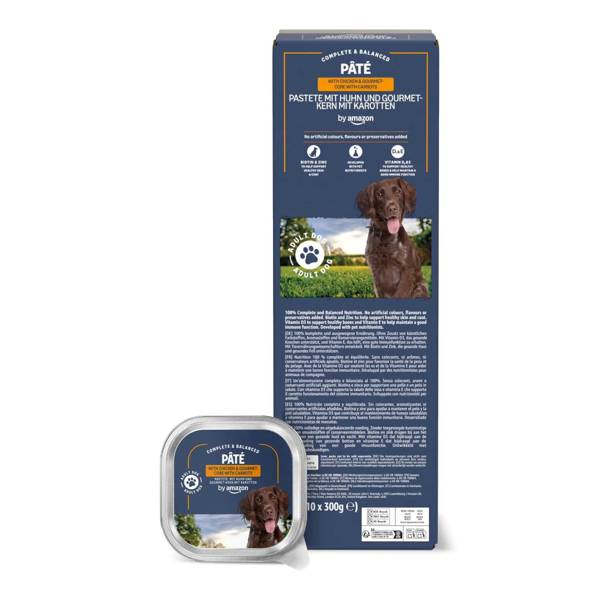 by Amazon Cibo Umido per Cani, Paté con Pollo, 300g, Confezione da 10 - immagine 1