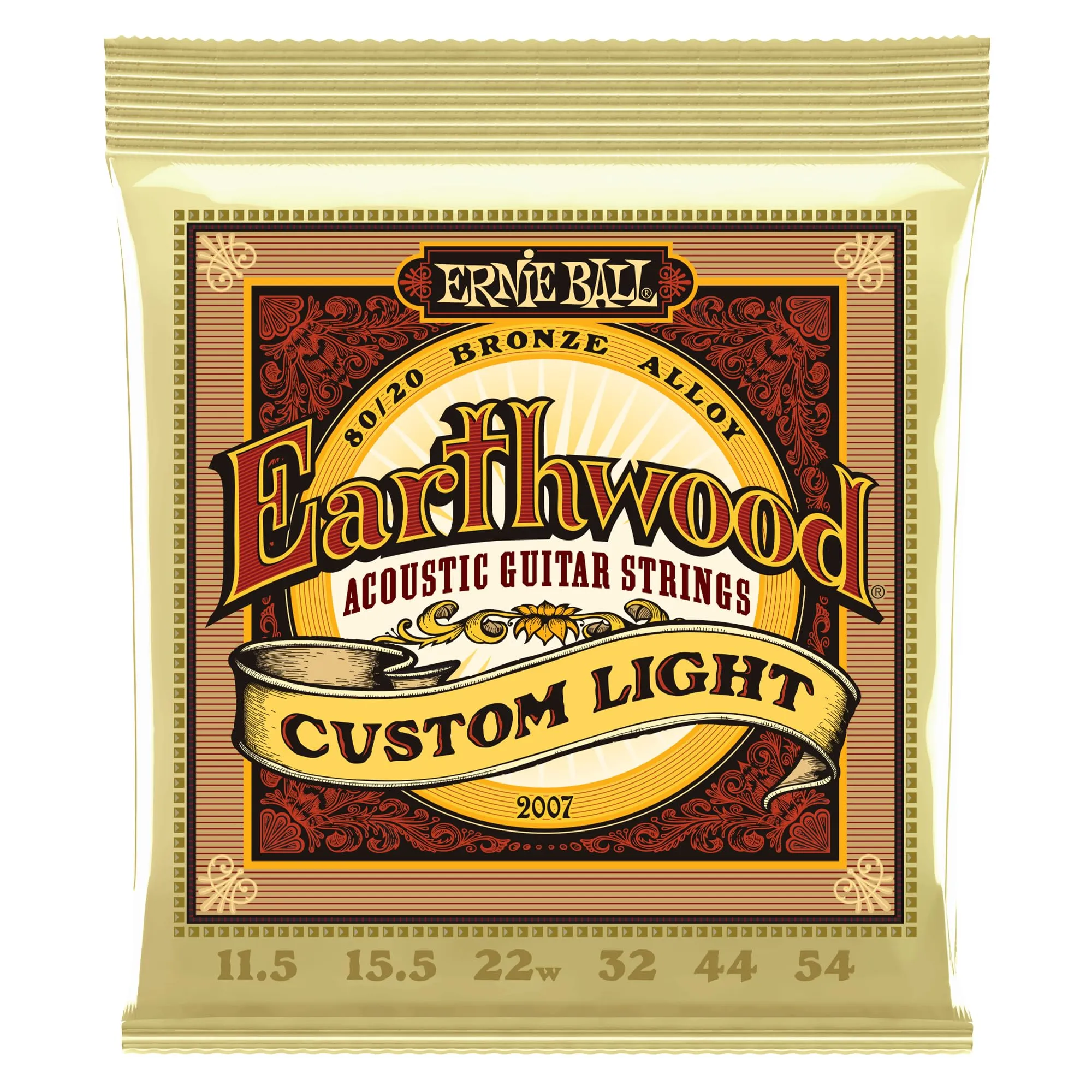 Ernie Ball Earthwood Custom Light 80/20 Bronze Acoustic Guitar Strings, Gauge 11.5 - immagine 1